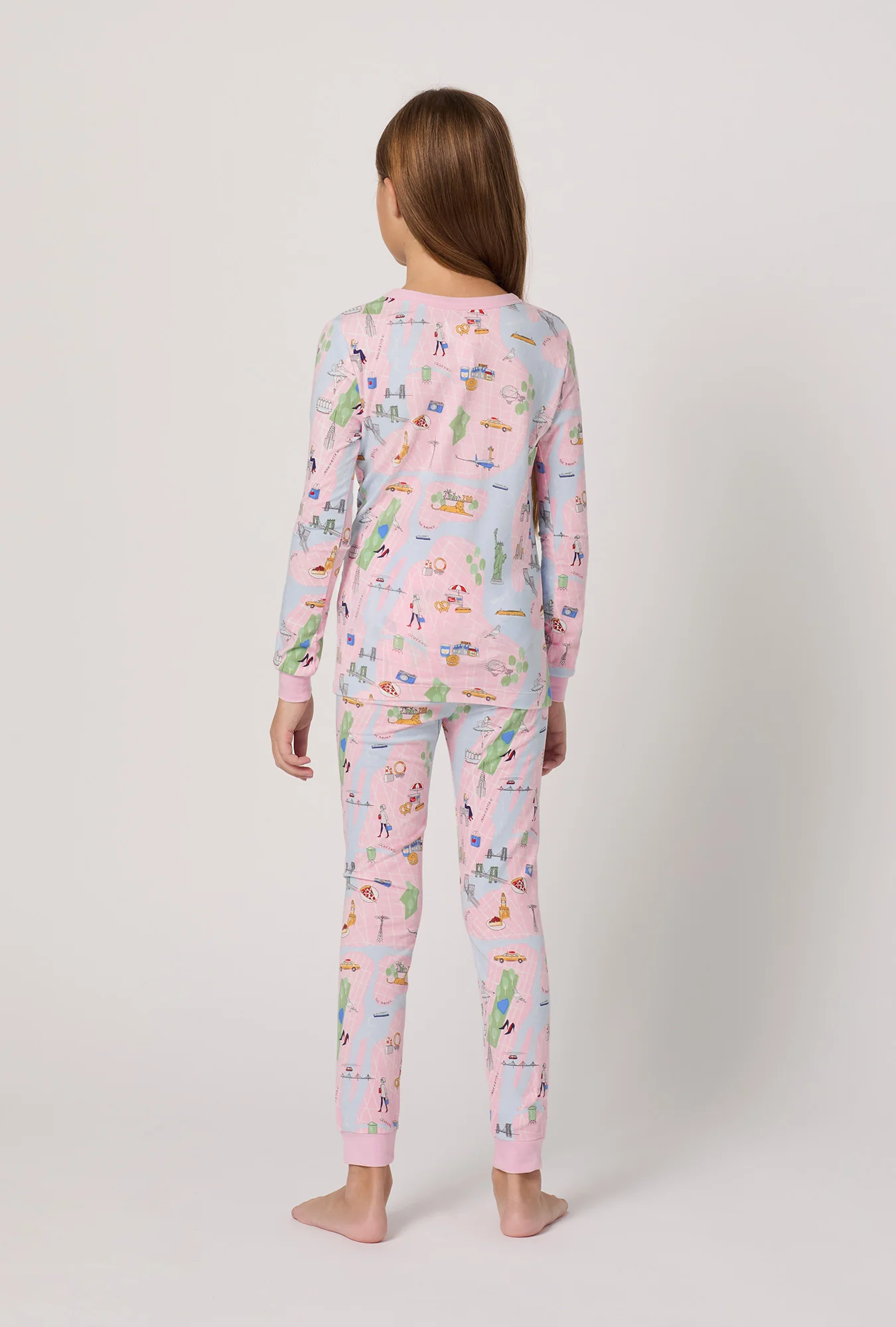 New York, New York Long Sleeve Stretch Jersey Kids Pj Set - Image 2
