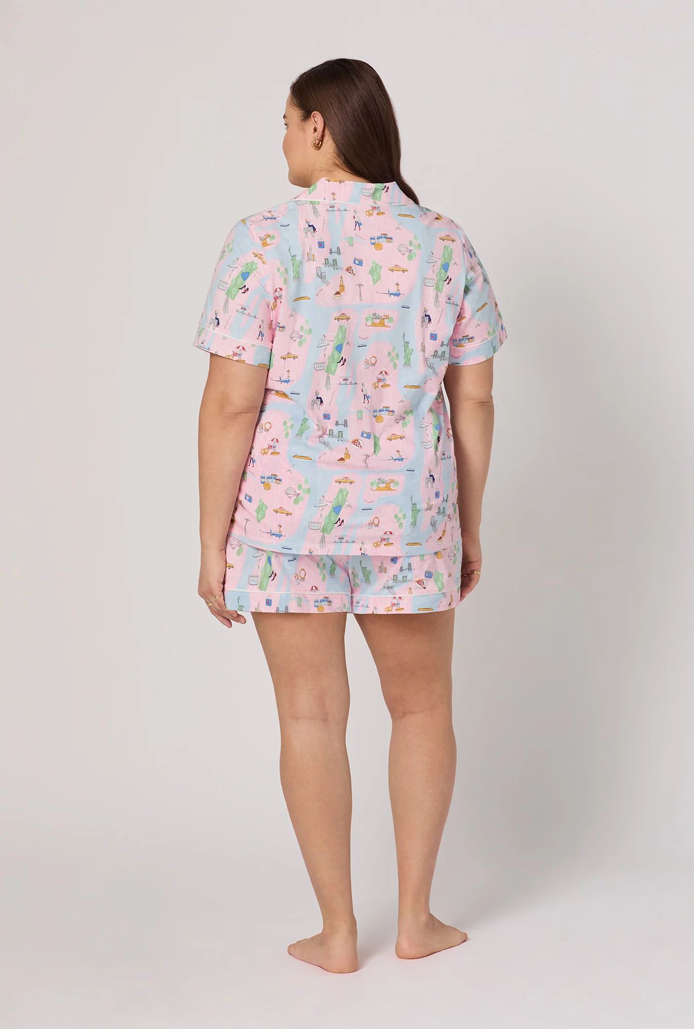 New York, New York Short Sleeve Classic Shorty Stretch Jersey Pj Set - Image 5