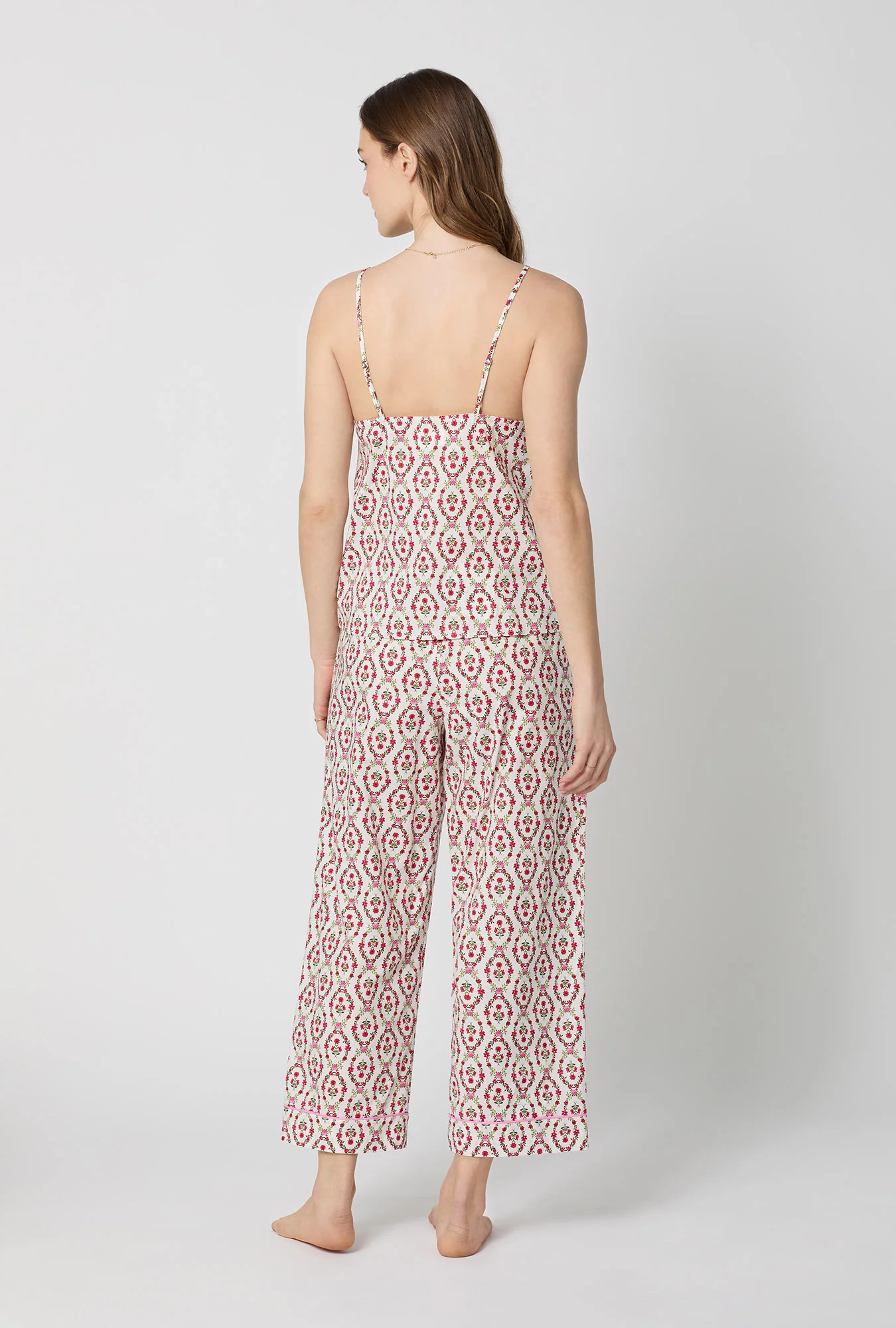 Olivia Cami Woven Cotton Poplin Cropped Pj Set - Image 4