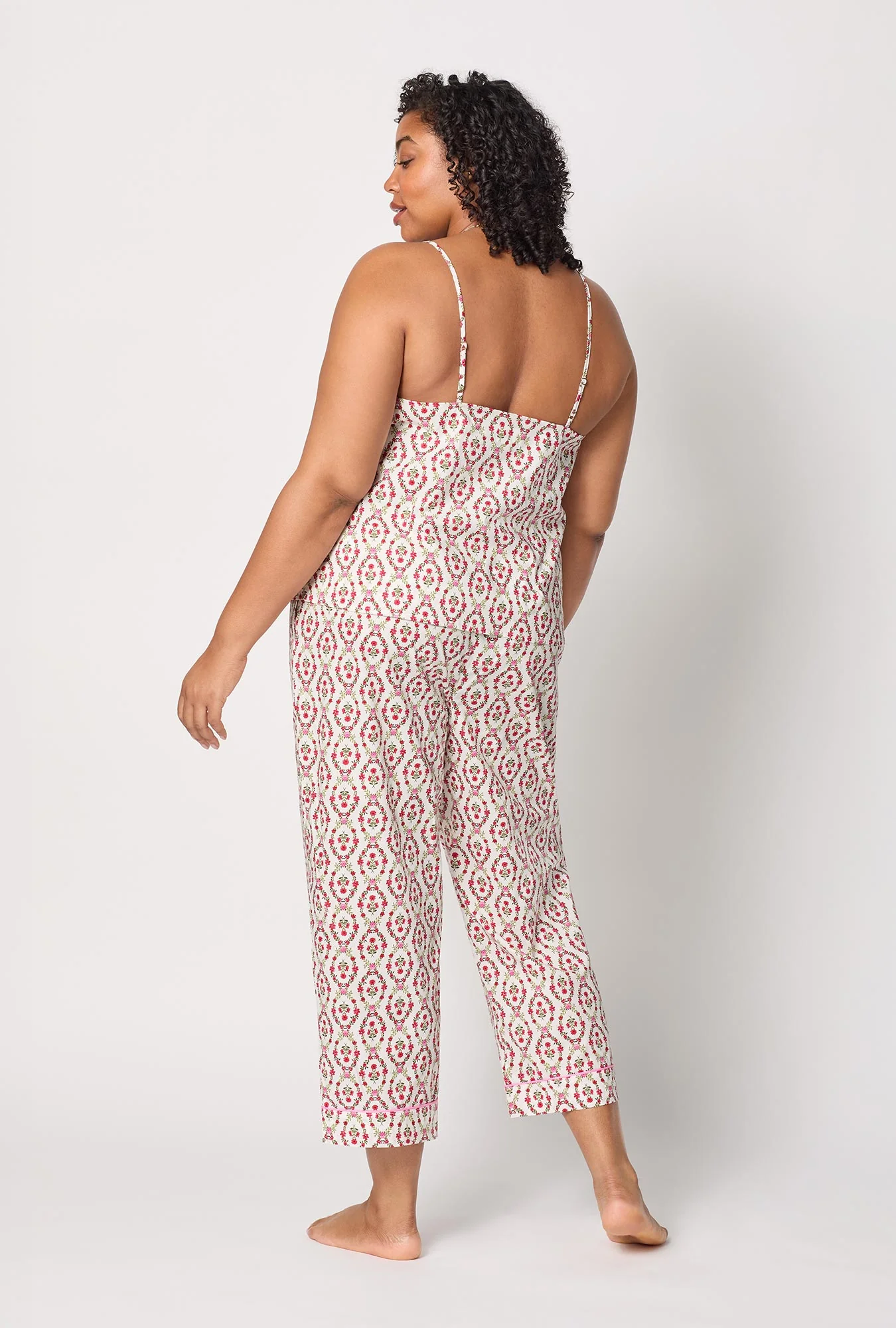 Olivia Cami Woven Cotton Poplin Cropped Pj Set - Image 6