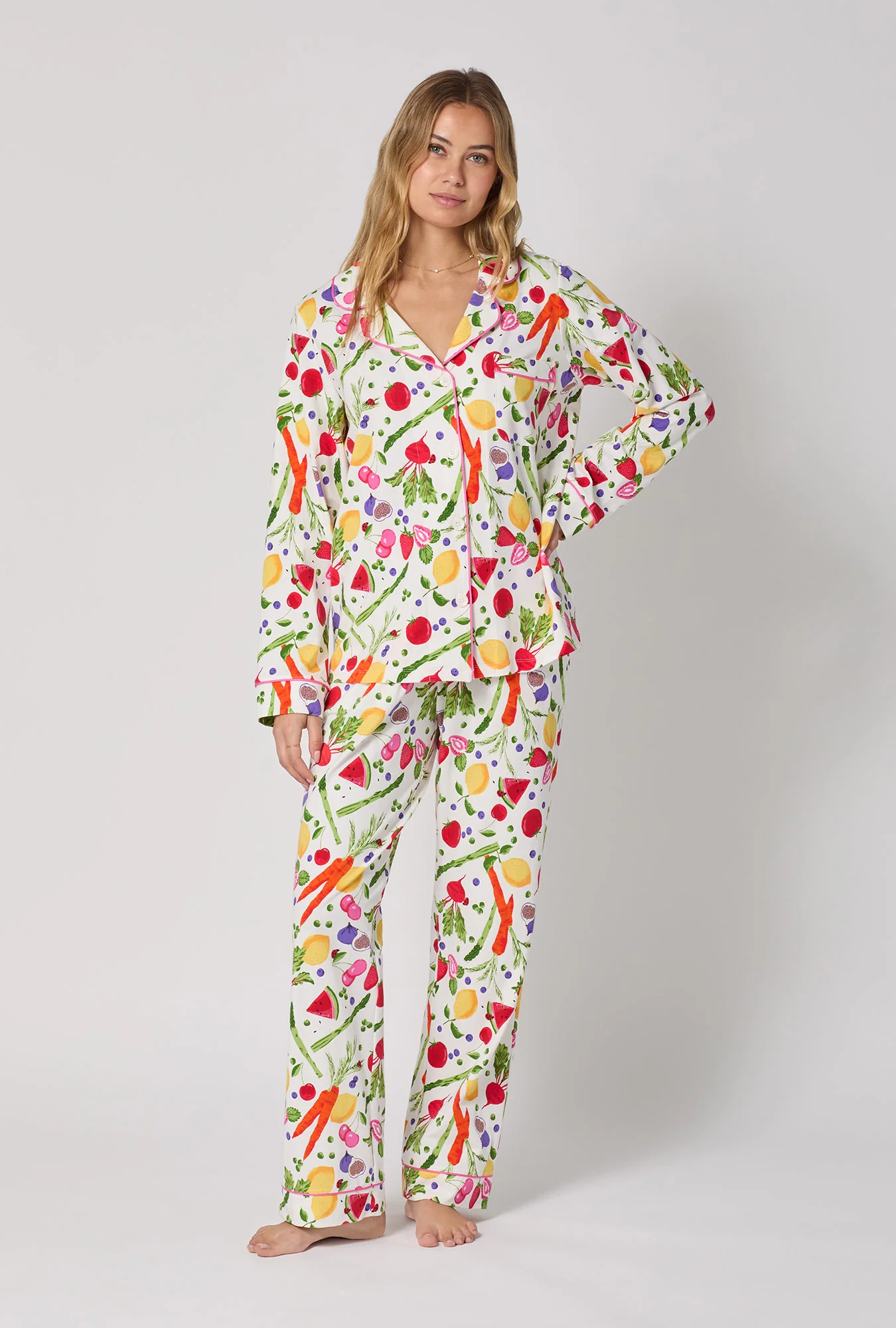 Organic Garden Long Sleeve Classic Stretch Jersey Pj Set