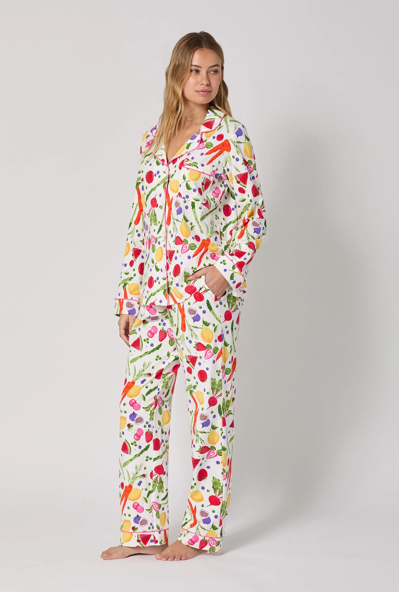 Organic Garden Long Sleeve Classic Stretch Jersey Pj Set - Image 2