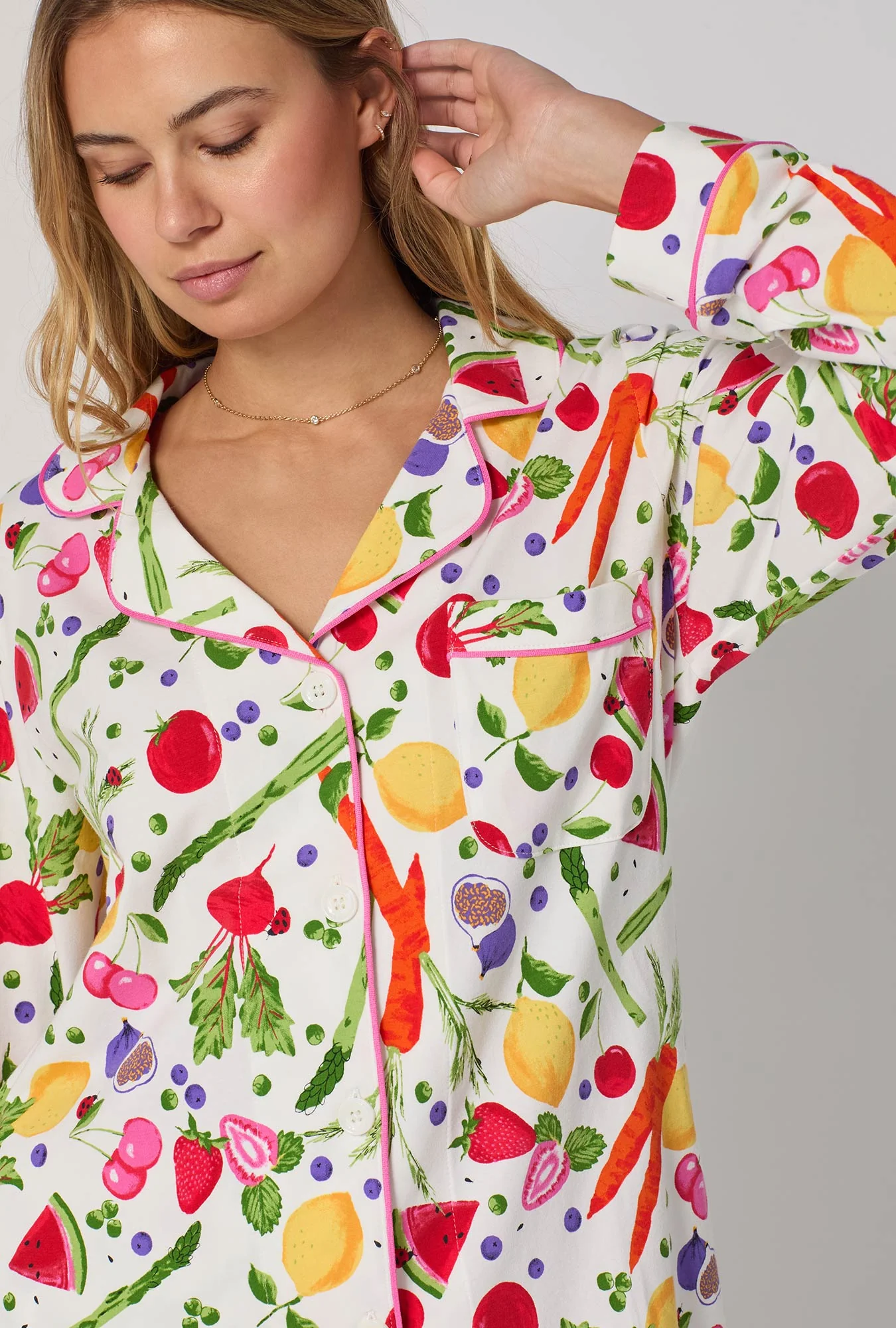 Organic Garden Long Sleeve Classic Stretch Jersey Pj Set - Image 4
