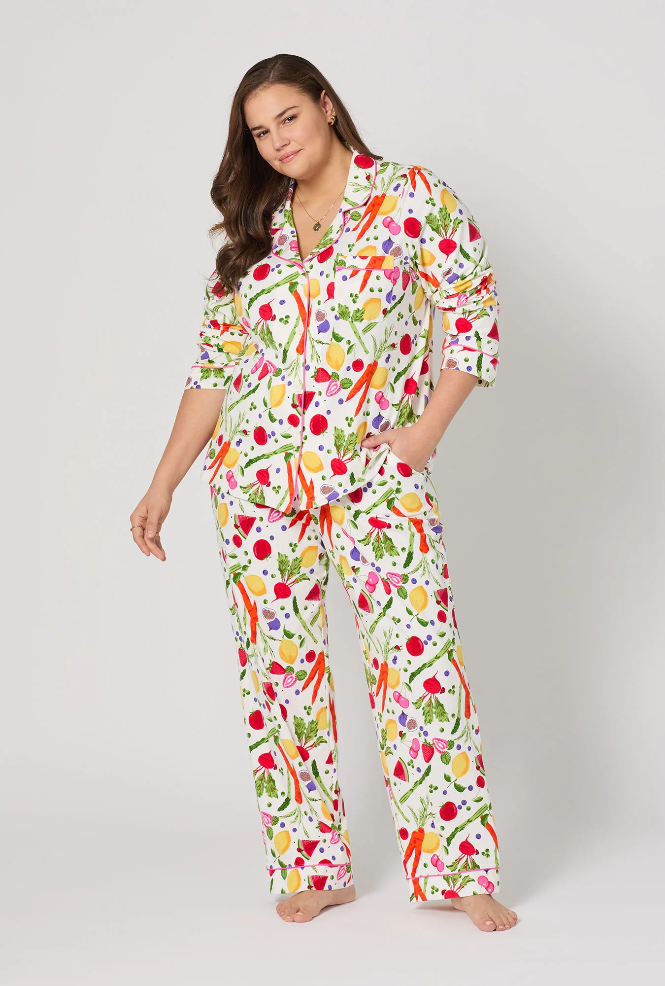 Organic Garden Long Sleeve Classic Stretch Jersey Pj Set - Image 6