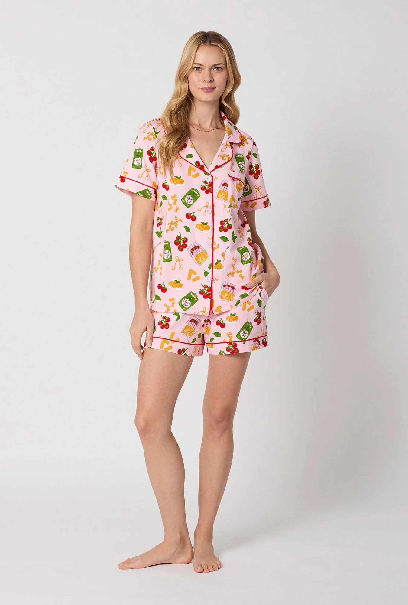 Pasta La Vista Short Sleeve Classic Shorty Stretch Jersey Pj Set