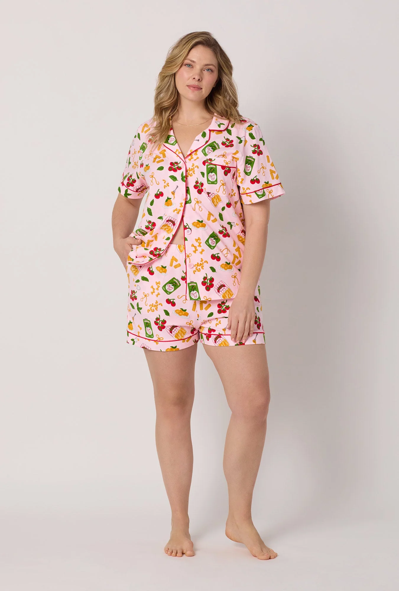 Pasta La Vista Short Sleeve Classic Shorty Stretch Jersey Pj Set - Image 5