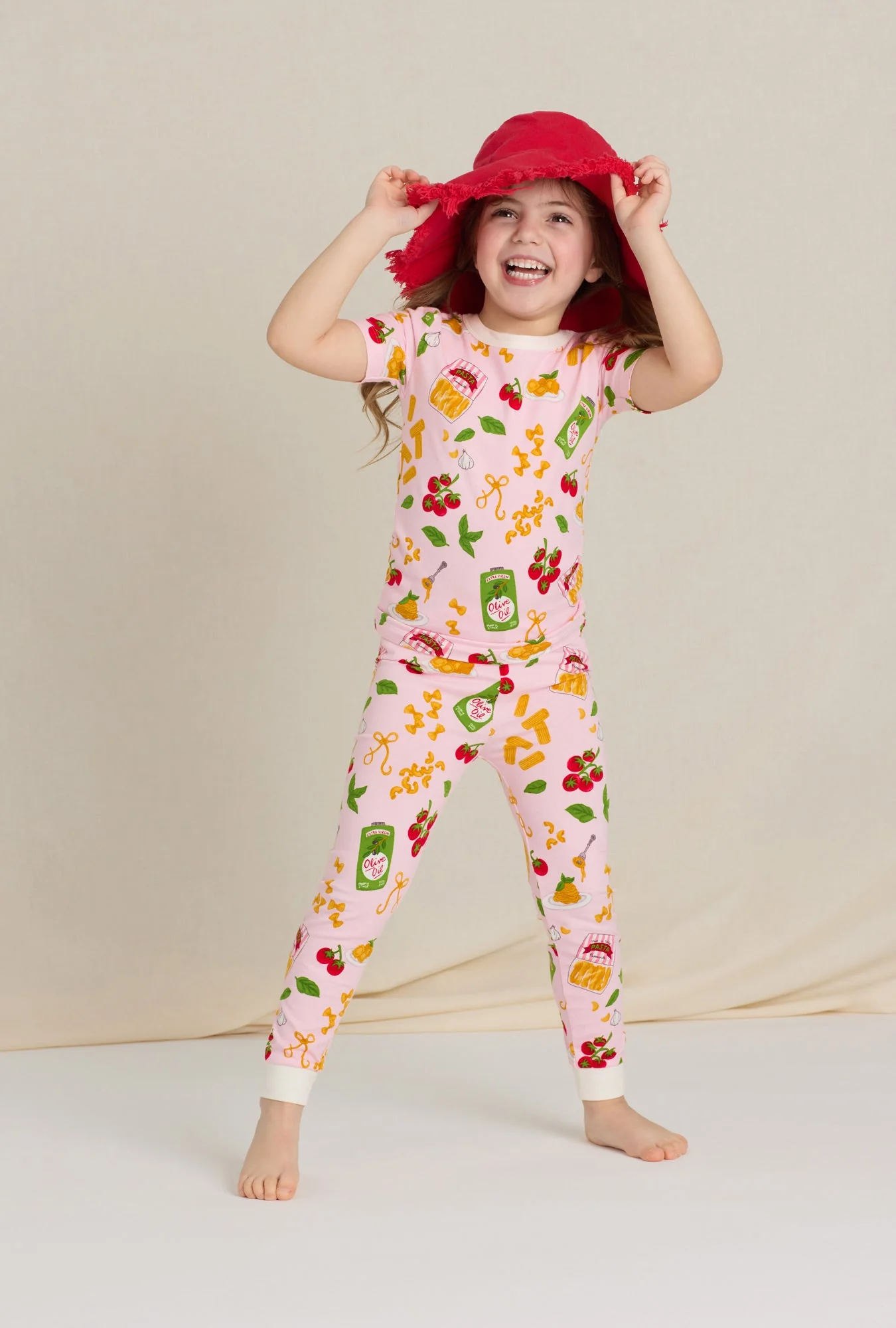 Pasta La Vista Short Sleeve Stretch Jersey Kids Pj Set