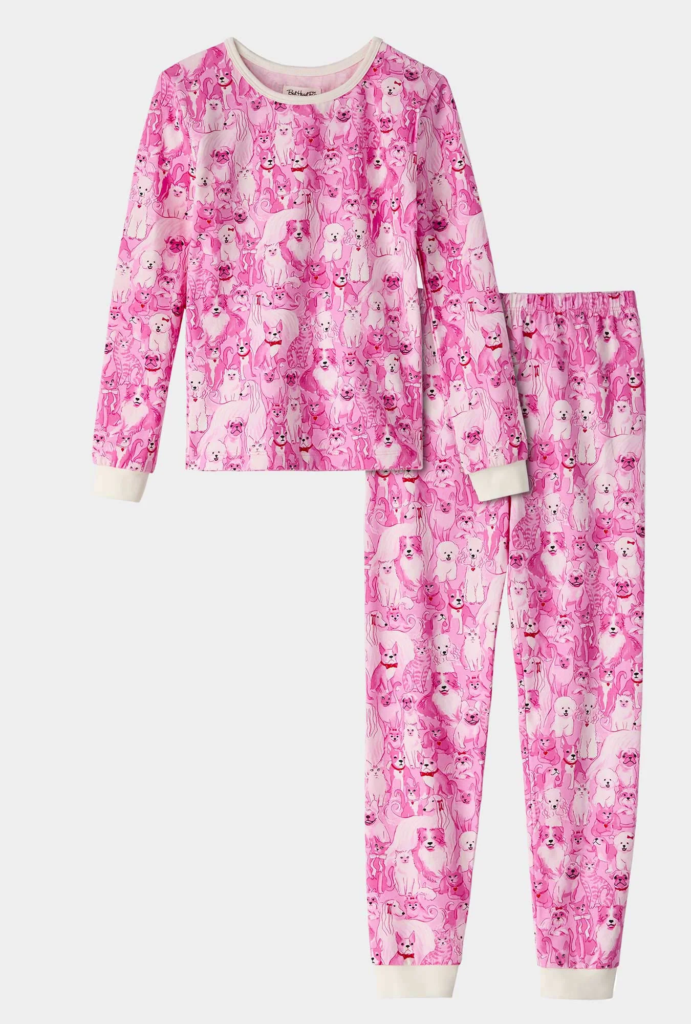 Paw-fectly Pink Long Sleeve Stretch Jersey Kids PJ Set - Image 4