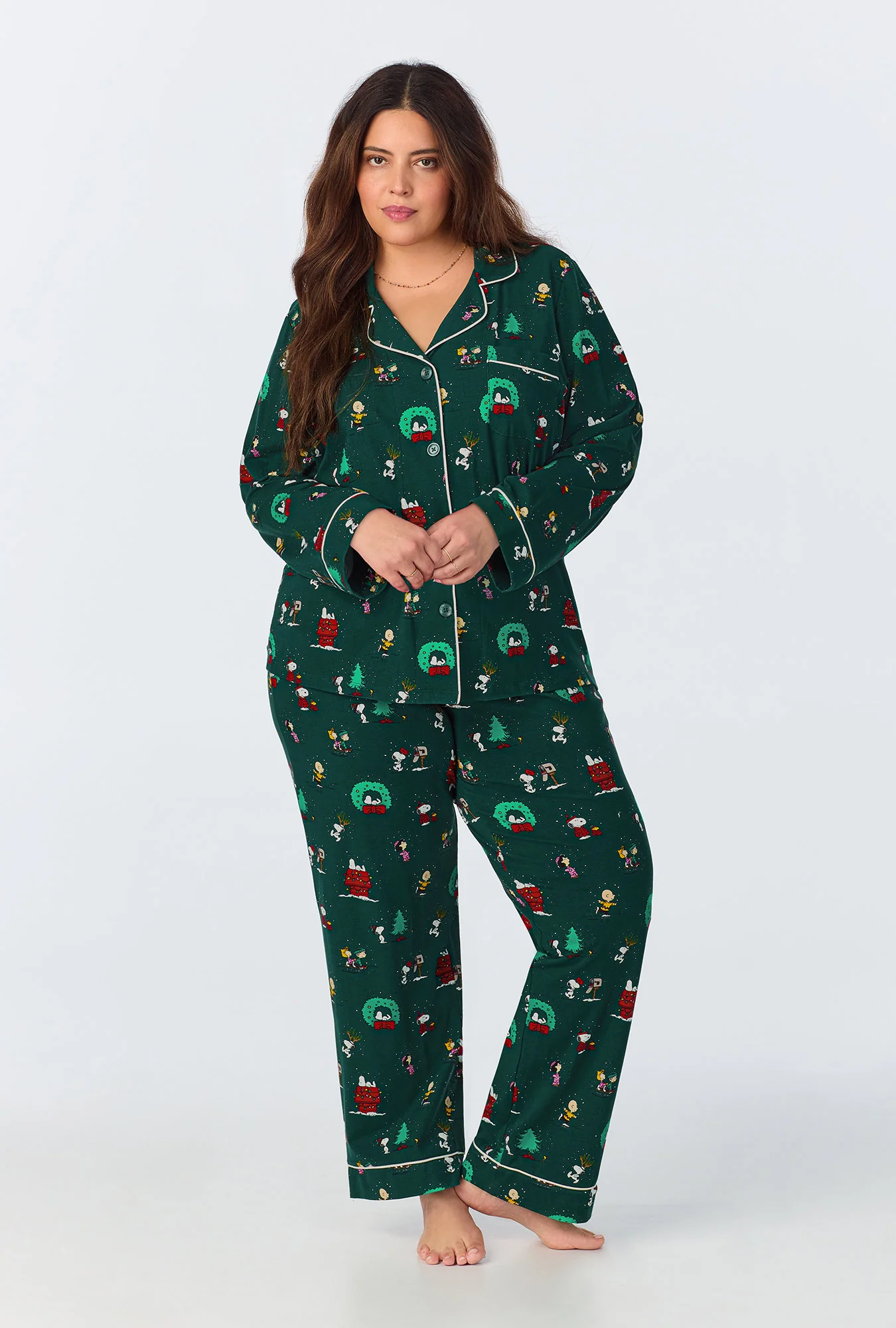 Peanuts® Winter Holidays Long Sleeve Classic Stretch Jersey PJ Set - Image 5