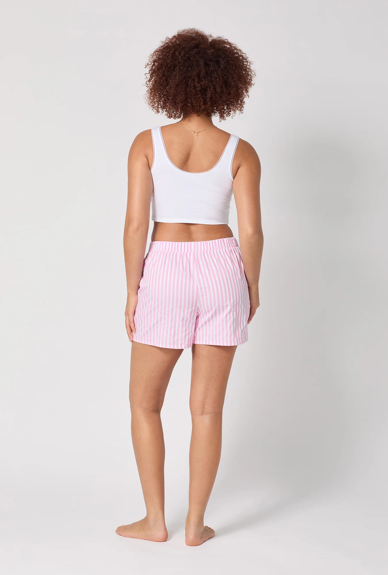 Pink 3D Stripe Cotton Sateen Boxer Short - Image 4
