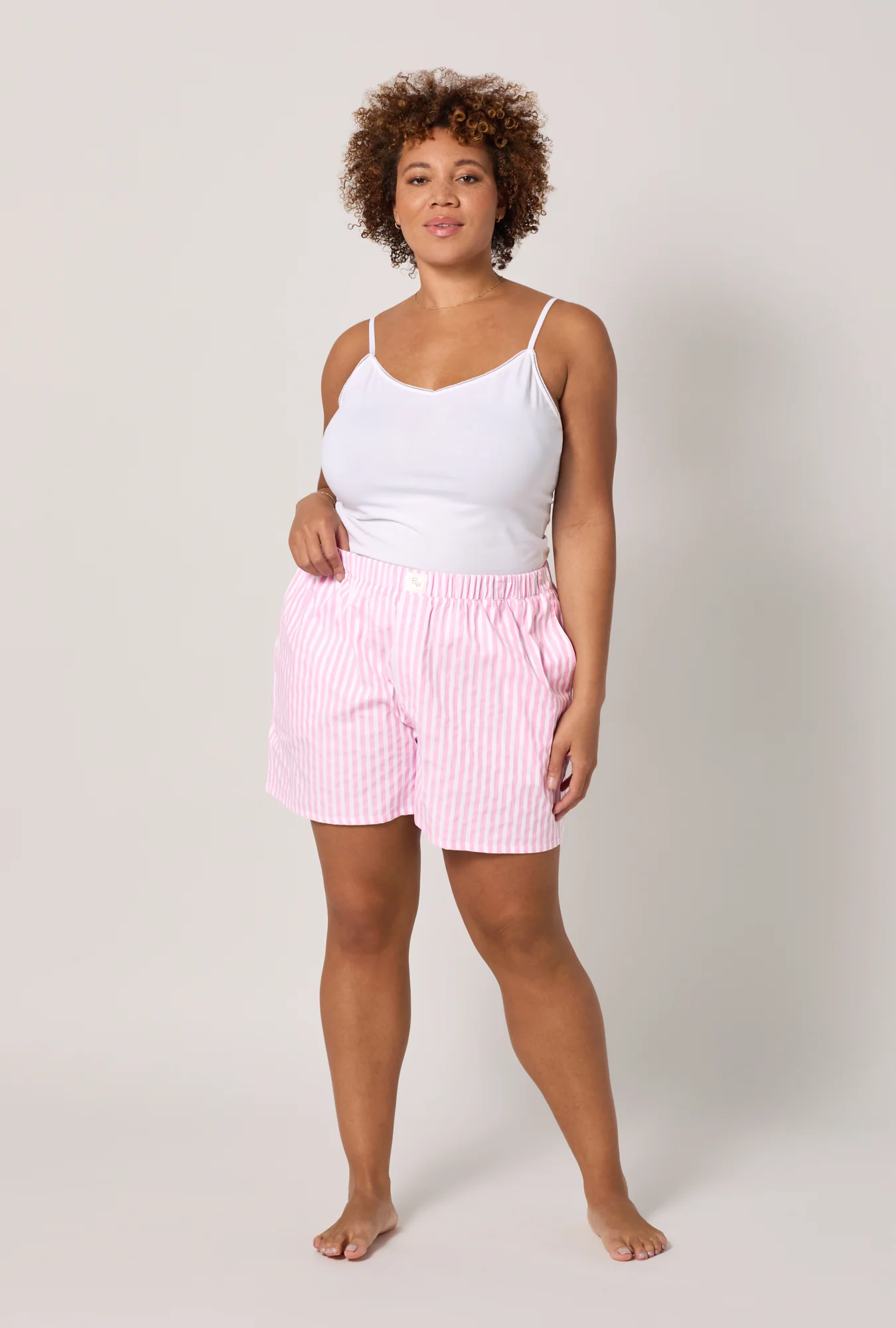 Pink 3D Stripe Cotton Sateen Boxer Short - Image 6