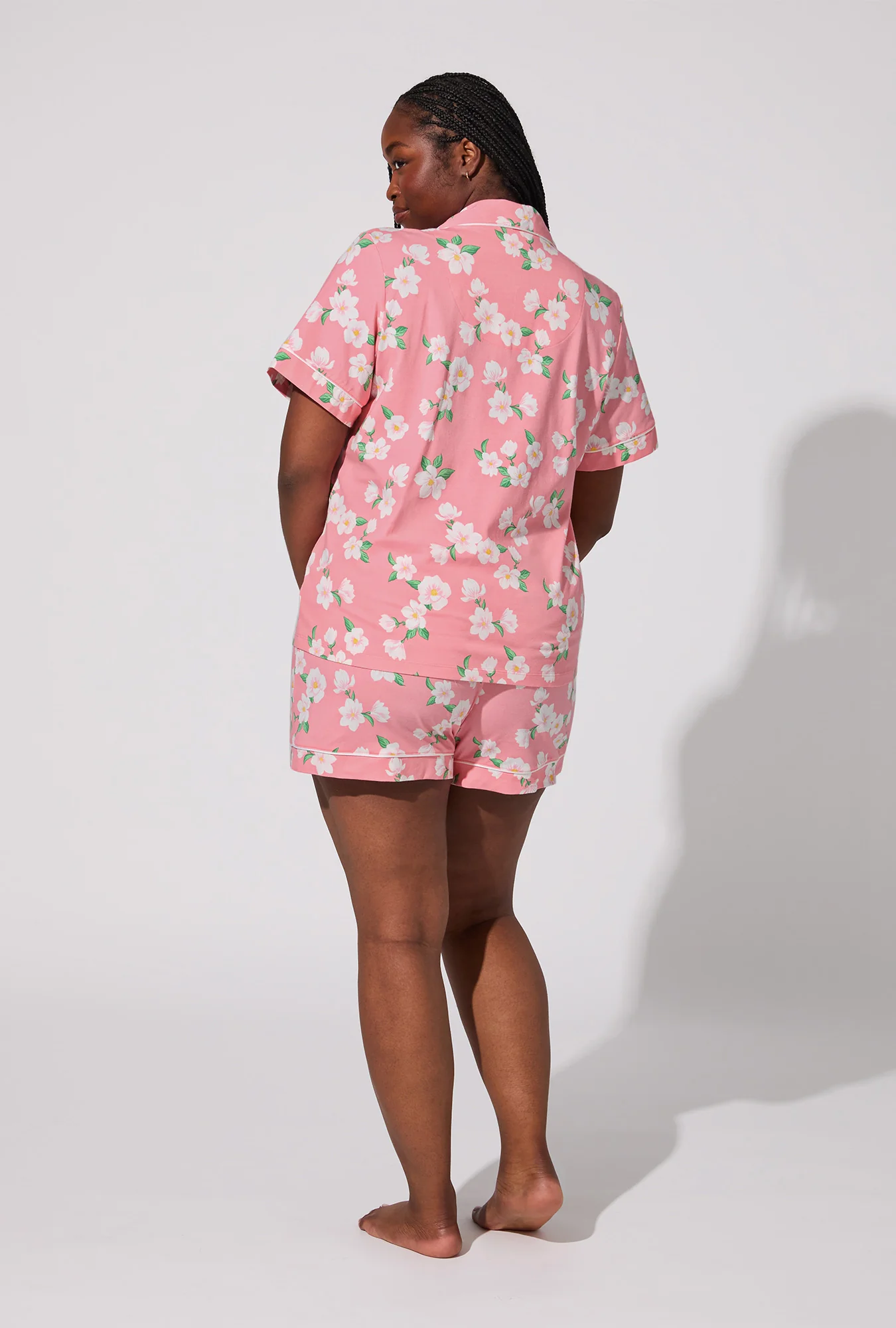 Pink Magnolias Short Sleeve Classic Shorty Stretch Jersey PJ Set - Image 5