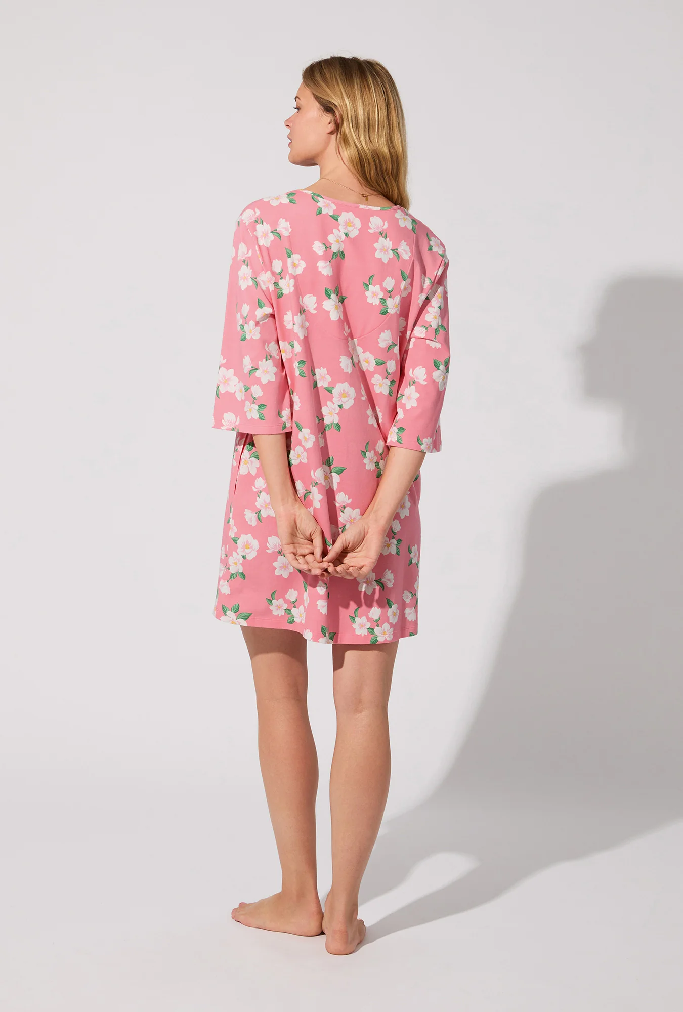 Pink Magnolias Stretch Jersey Sleep Dress - Image 4