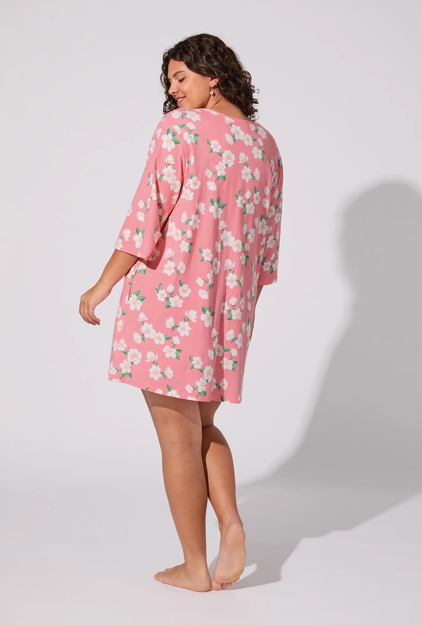 Pink Magnolias Stretch Jersey Sleep Dress - Image 7
