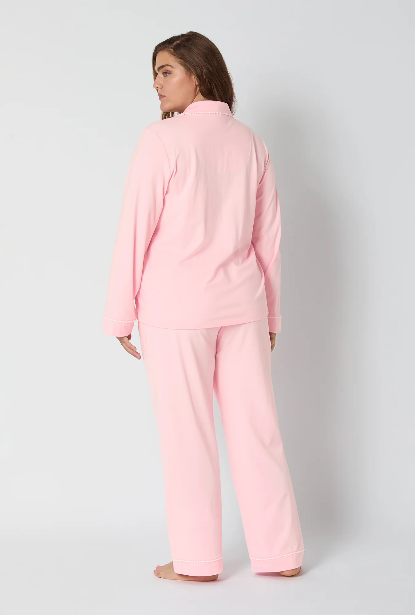 Pink Powder Long Sleeve Classic Stretch Jersey Pj Set - Image 5