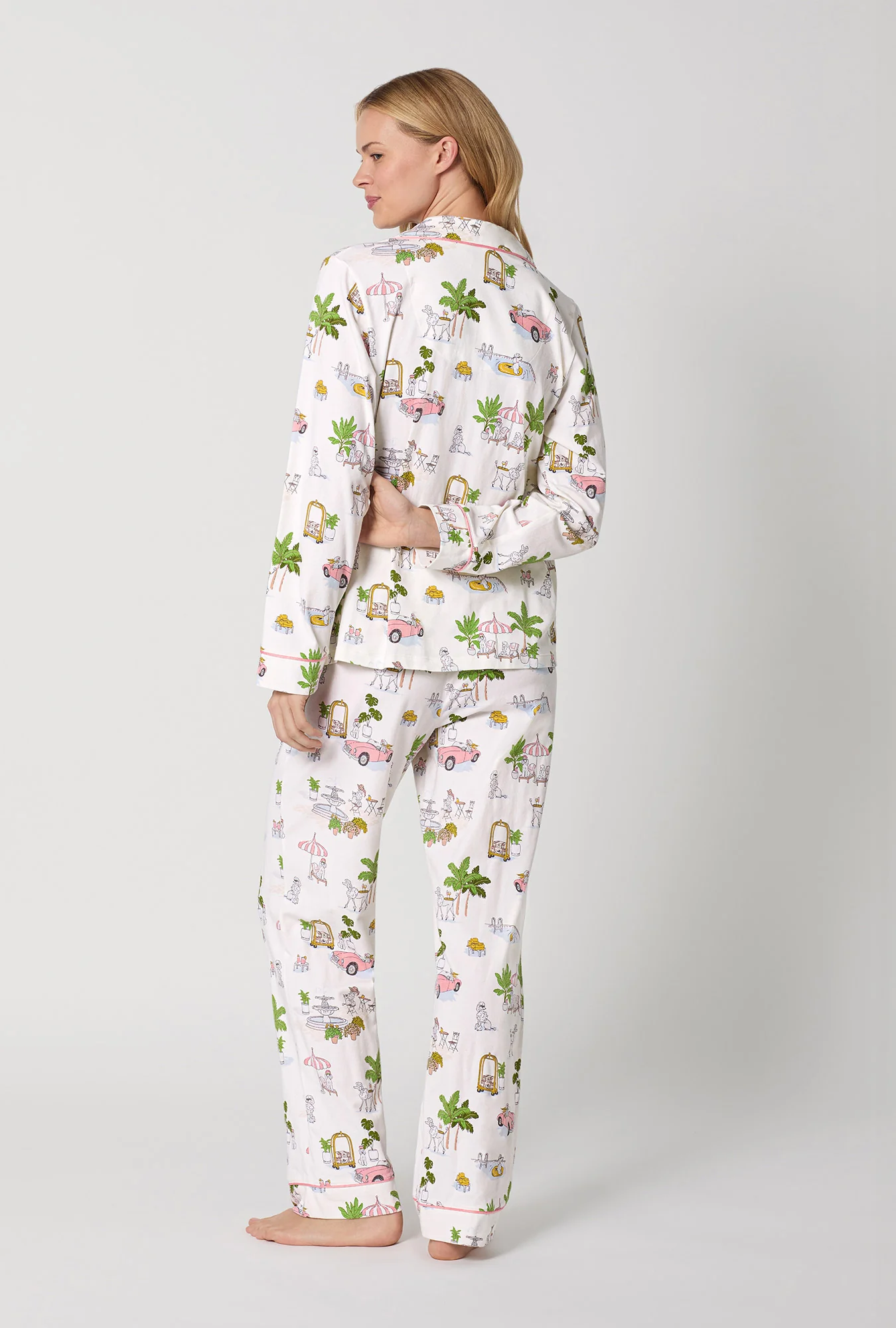 Poolside Poodles Long Sleeve Classic Stretch Jersey PJ set - Image 4