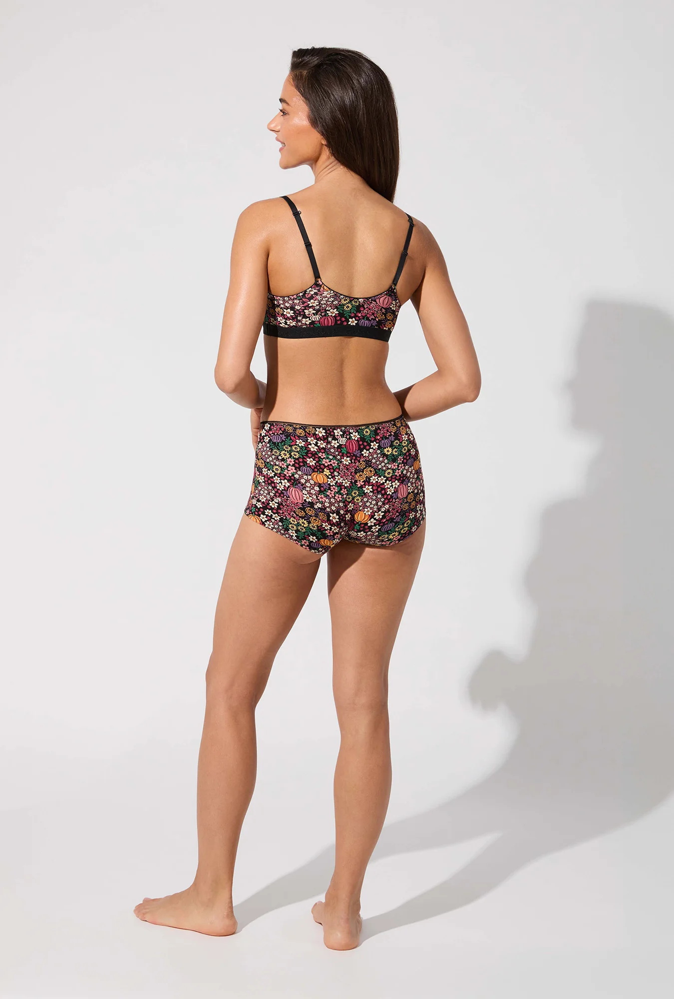 Pumpkin Ditsy Stretch Jersey Bralette - Image 4