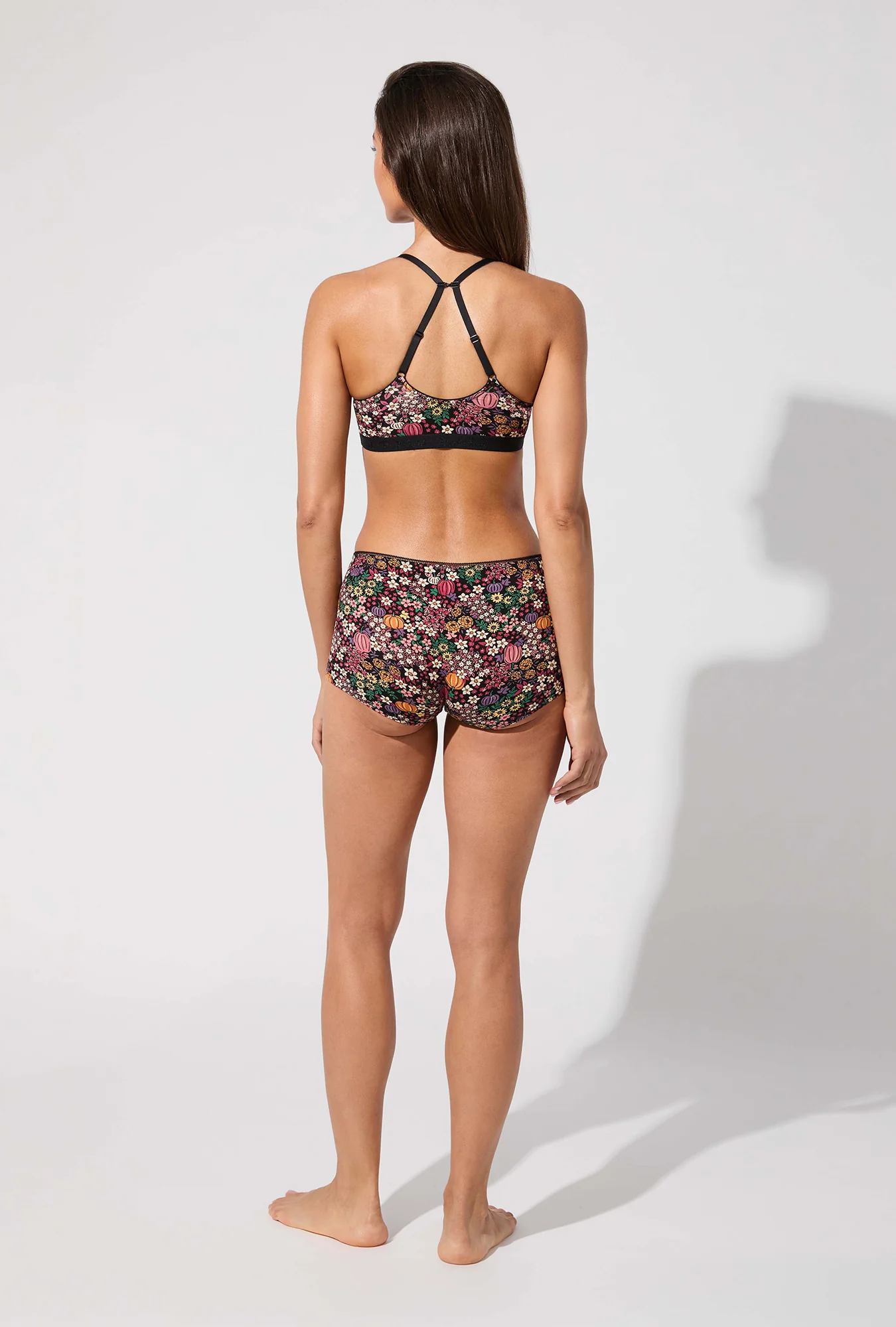 Pumpkin Ditsy Stretch Jersey Bralette - Image 5