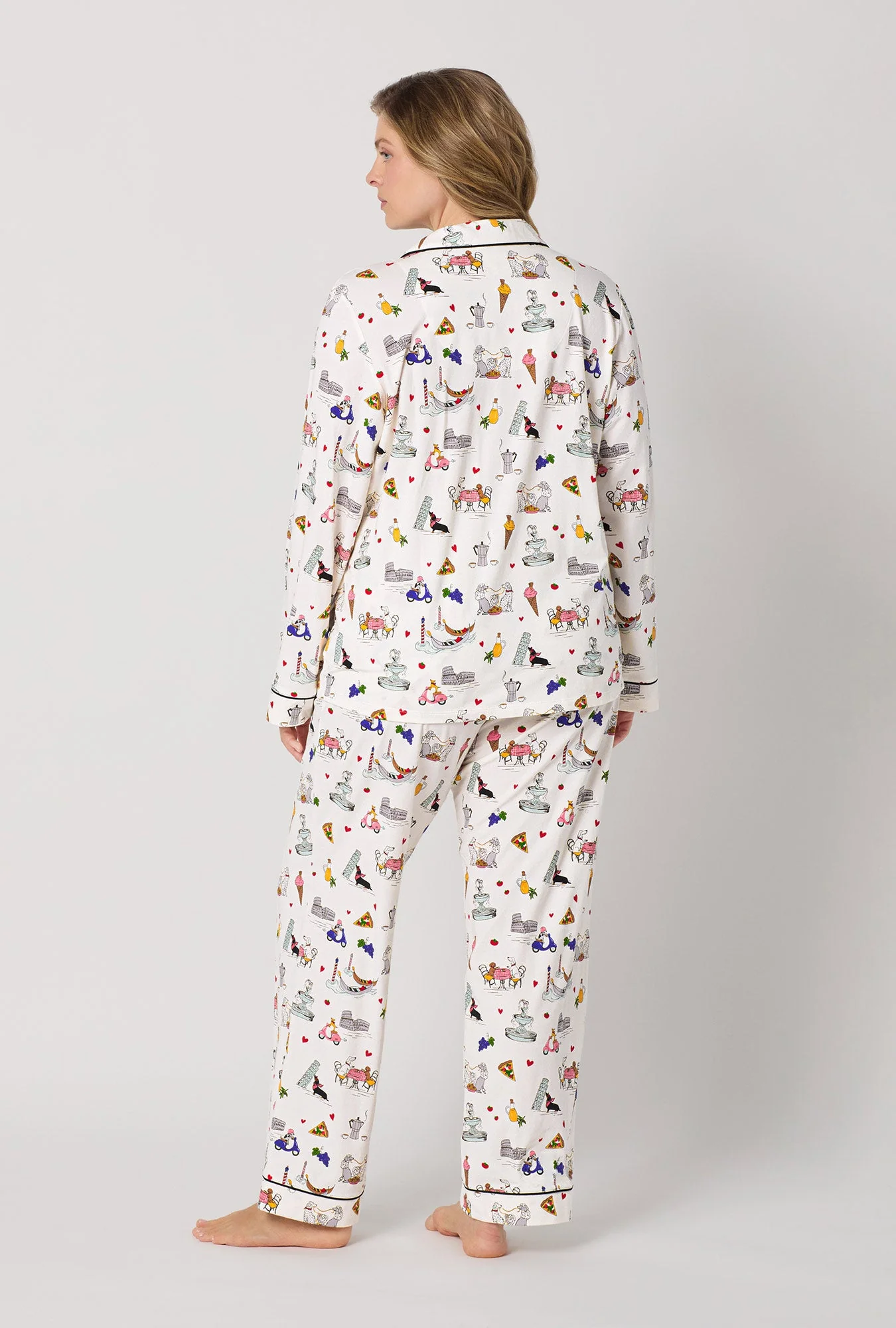 Puppy Piazza Long Sleeve Classic Stretch Jersey Pj Set - Image 6