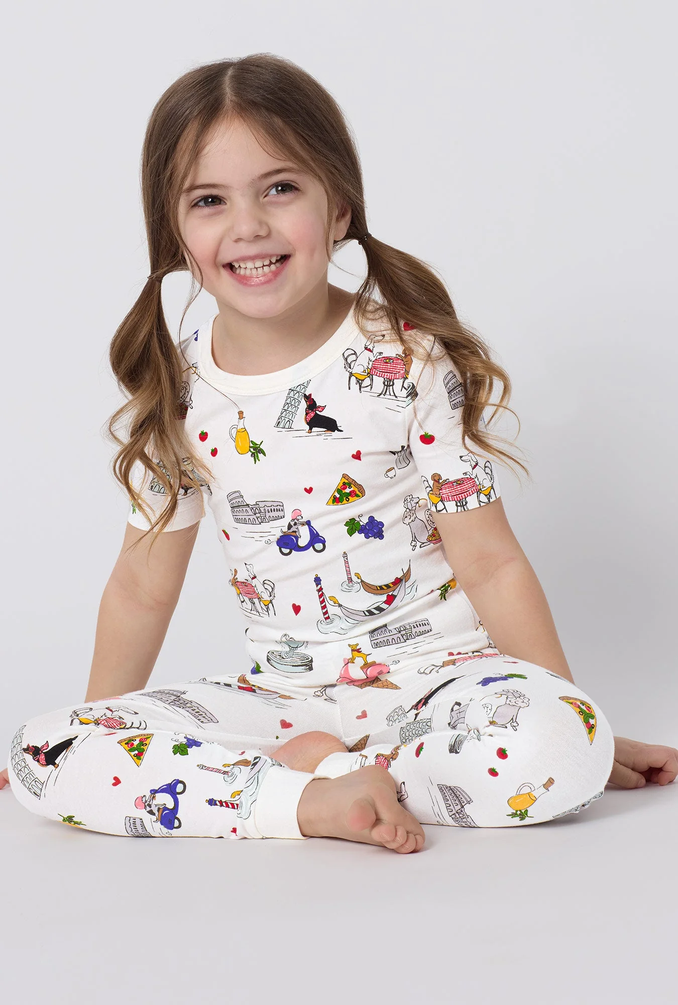 Puppy Piazza Short Sleeve Stretch Jersey Kids Pj Set - Image 4