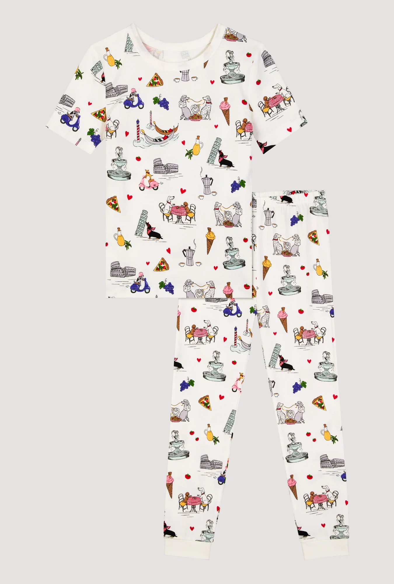 Puppy Piazza Short Sleeve Stretch Jersey Kids Pj Set - Image 5