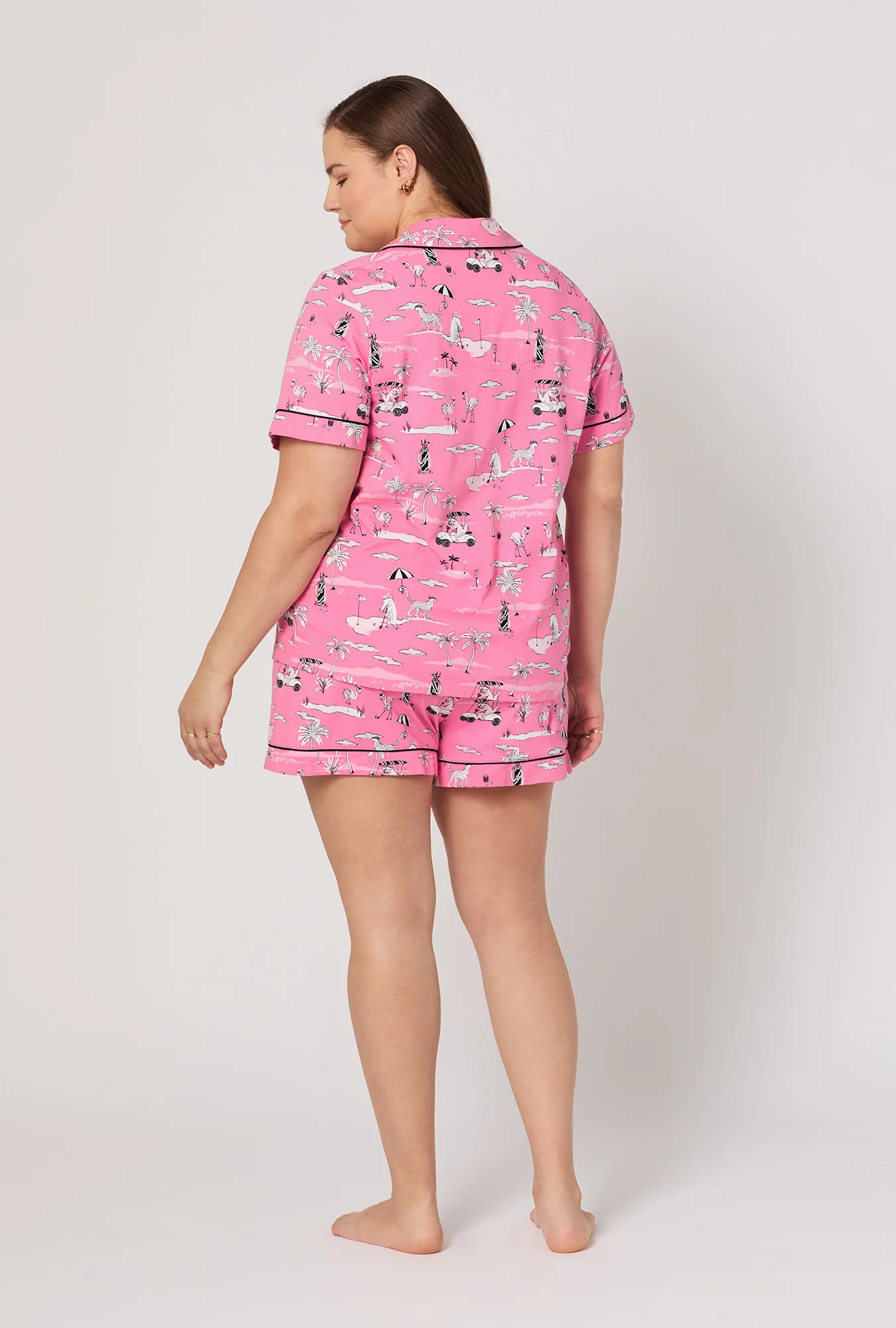 Putting Pink Short Sleeve Classic Shorty Stretch Jersey Pj Set - Image 5