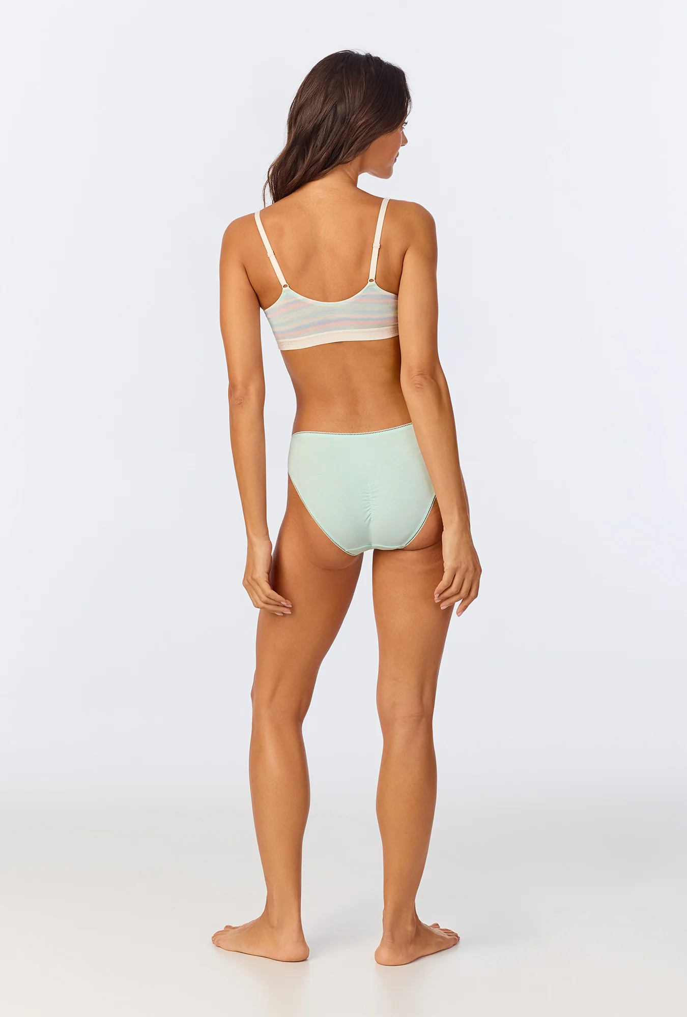 Rainbow Stripe Stretch Jersey Bralette - Image 3