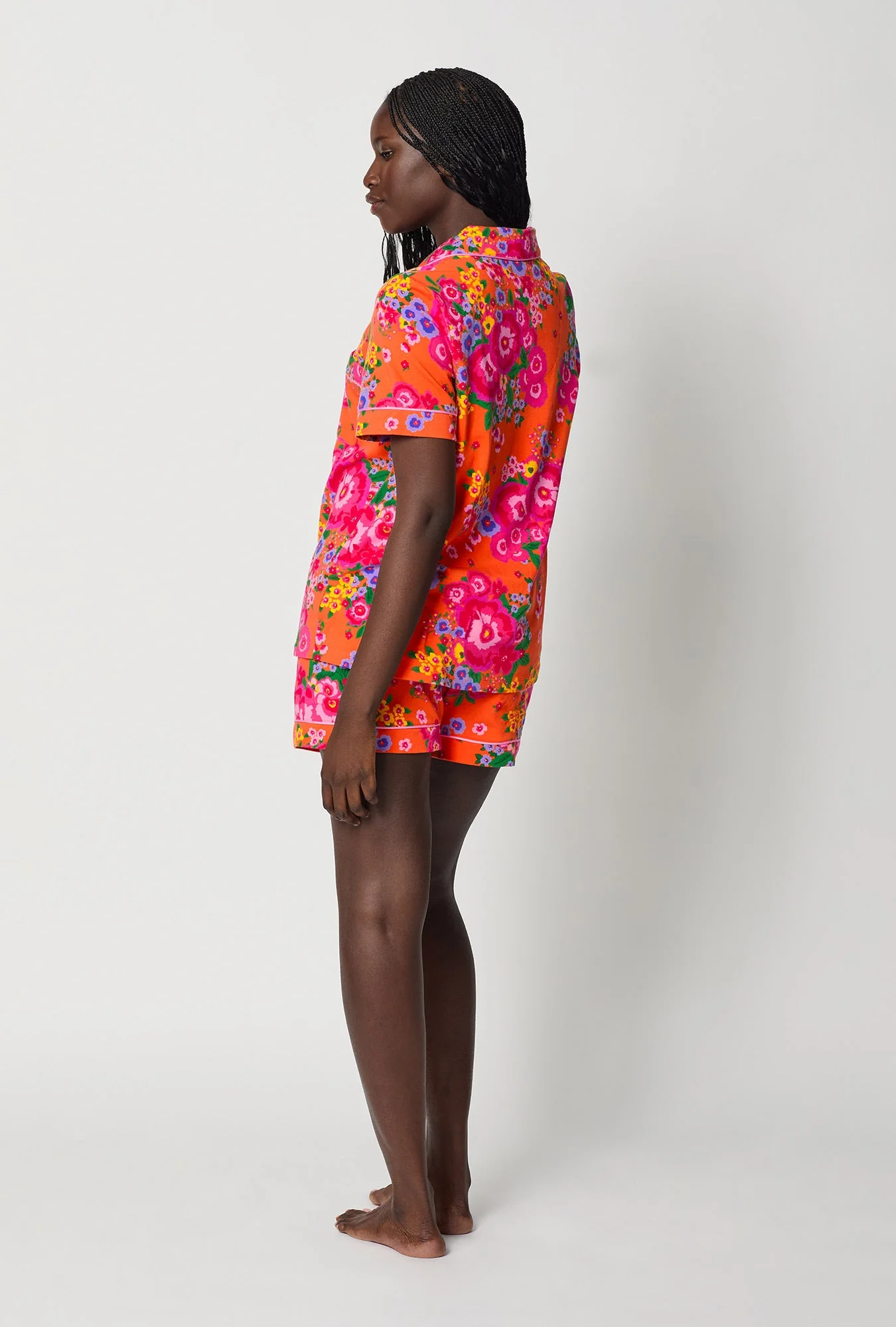Ravello Blooms Short Sleeve Classic Shorty Stretch Jersey Pj Set - Image 2