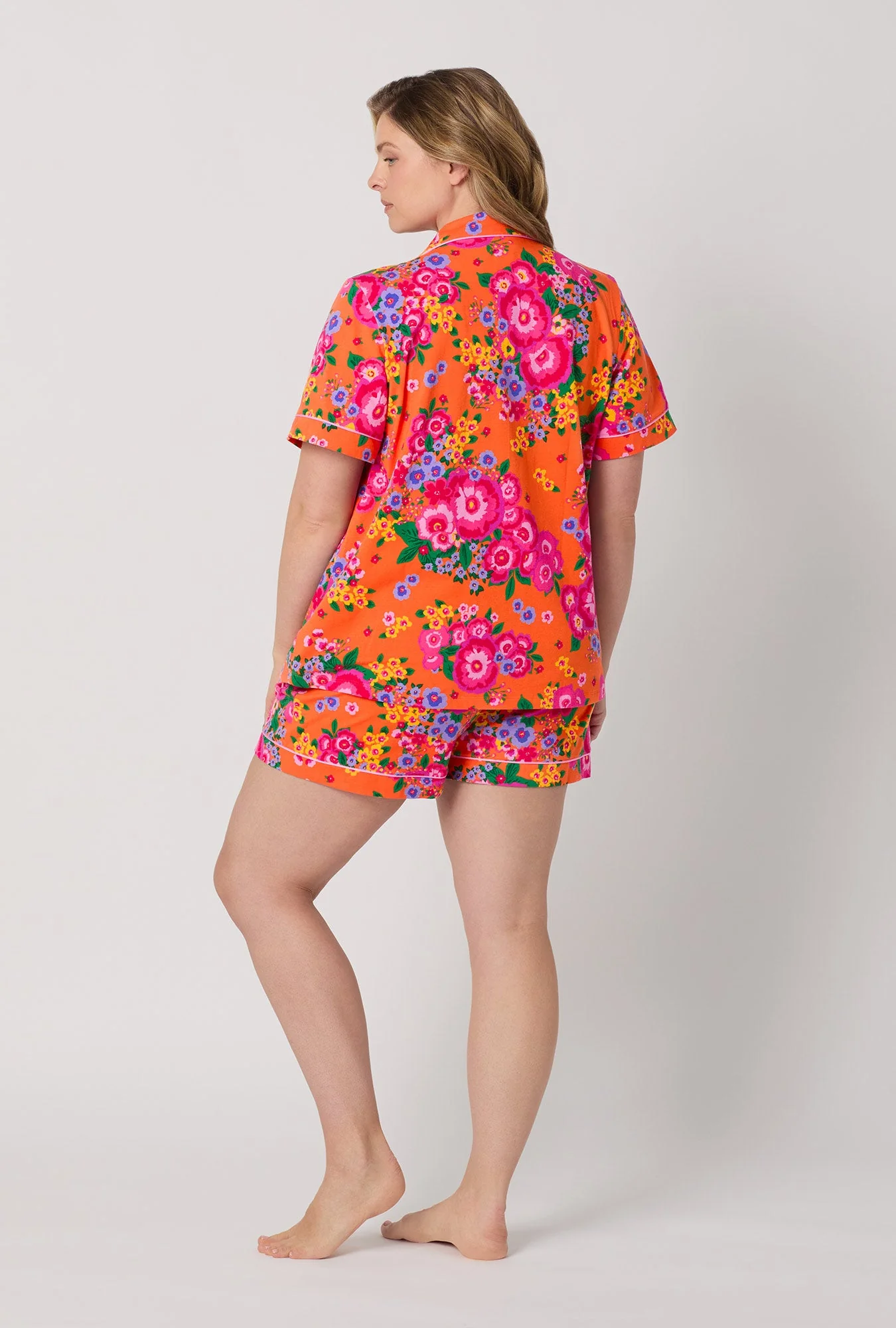 Ravello Blooms Short Sleeve Classic Shorty Stretch Jersey Pj Set - Image 7