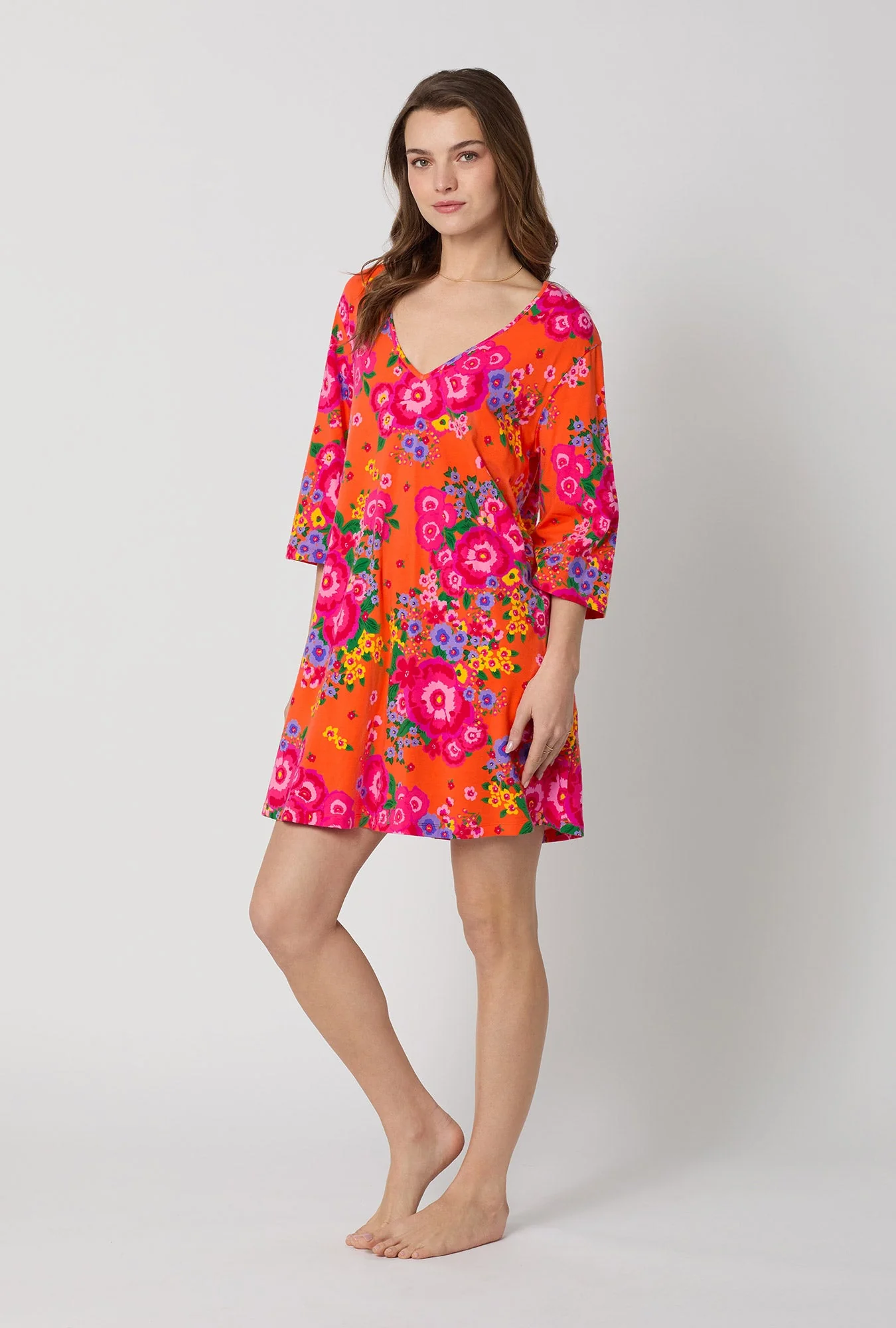 Ravello Blooms Stretch Jersey Sleep Dress - Image 2