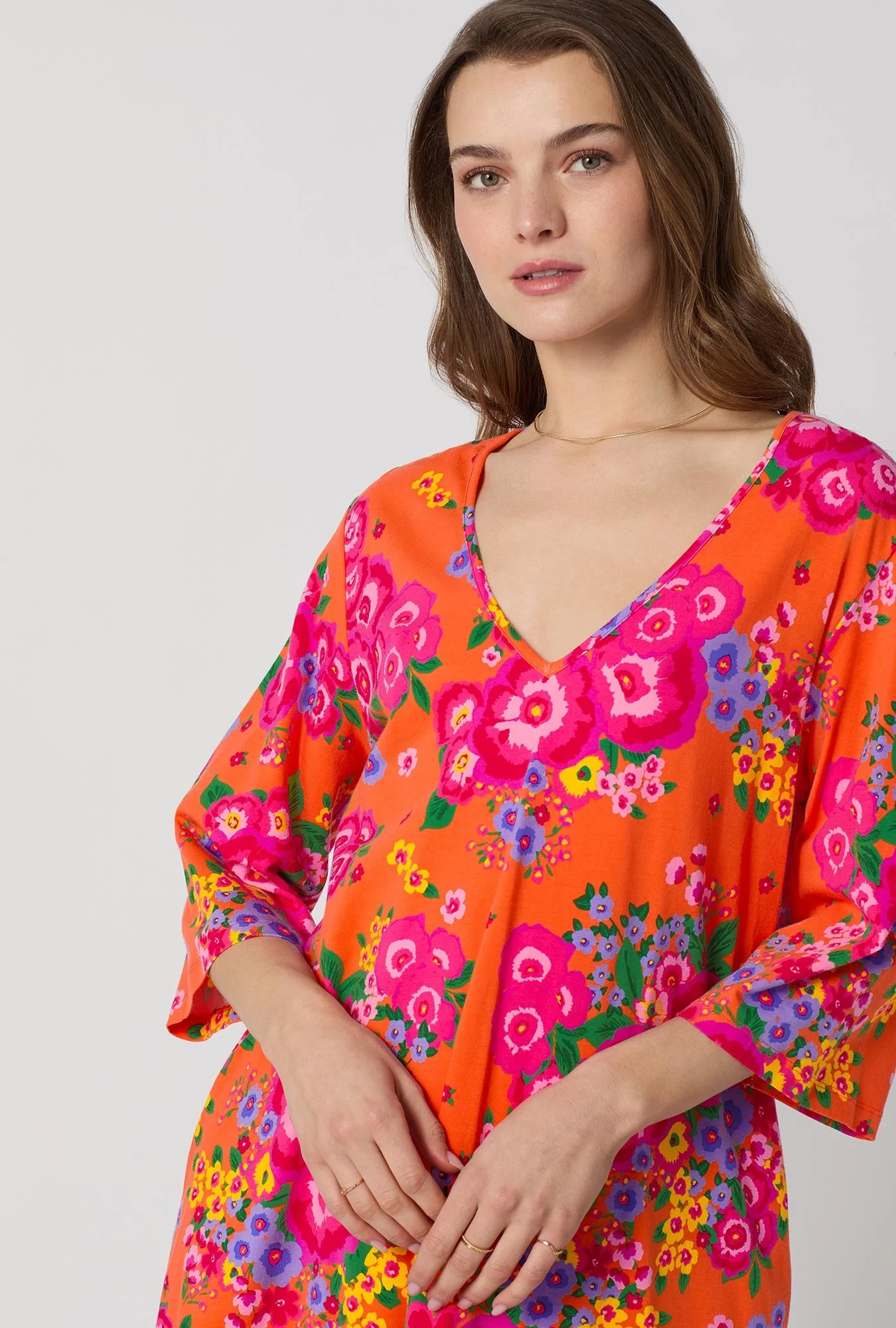 Ravello Blooms Stretch Jersey Sleep Dress - Image 4