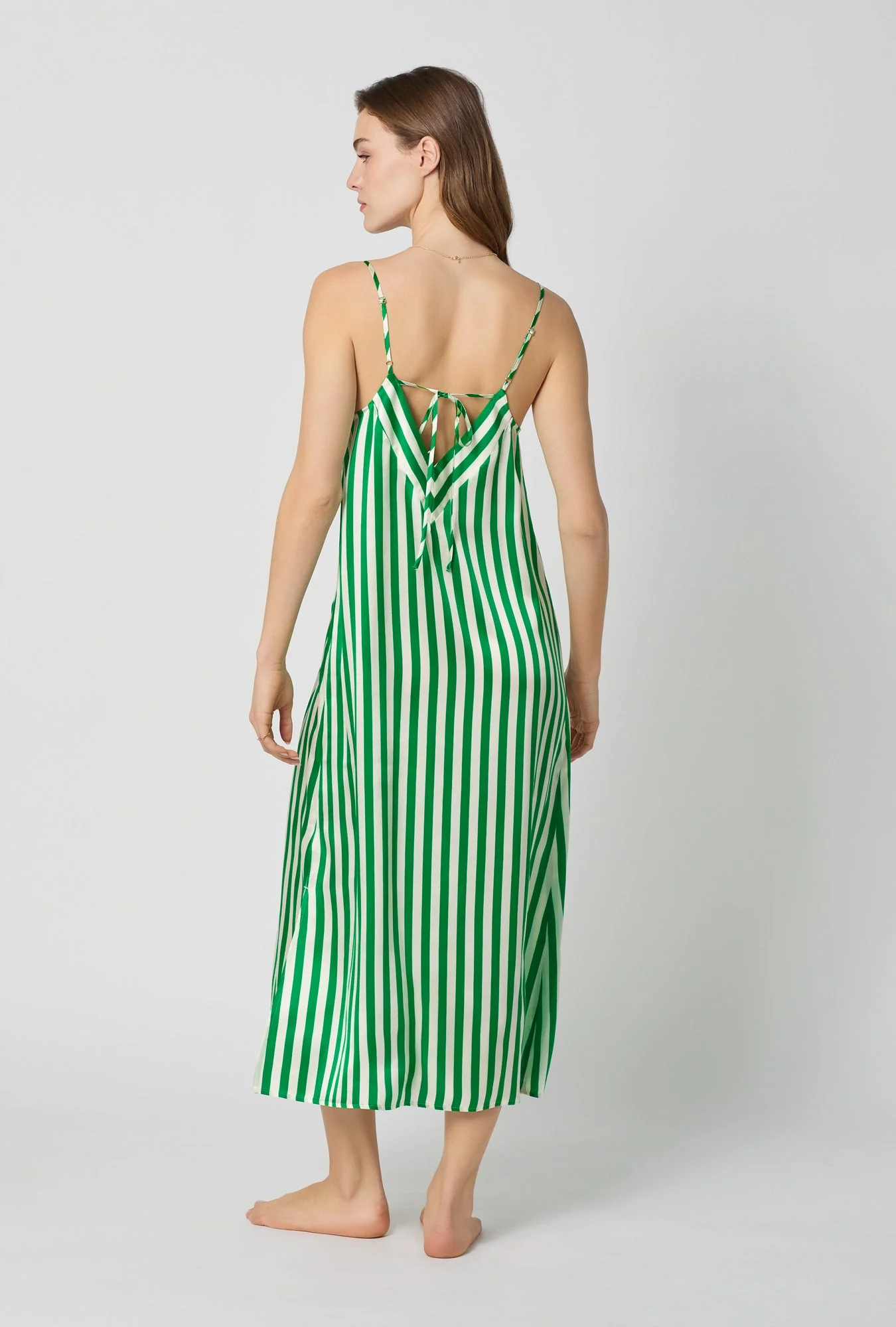 Salerno Stripe Woven Washable Silk Chemise - Image 3