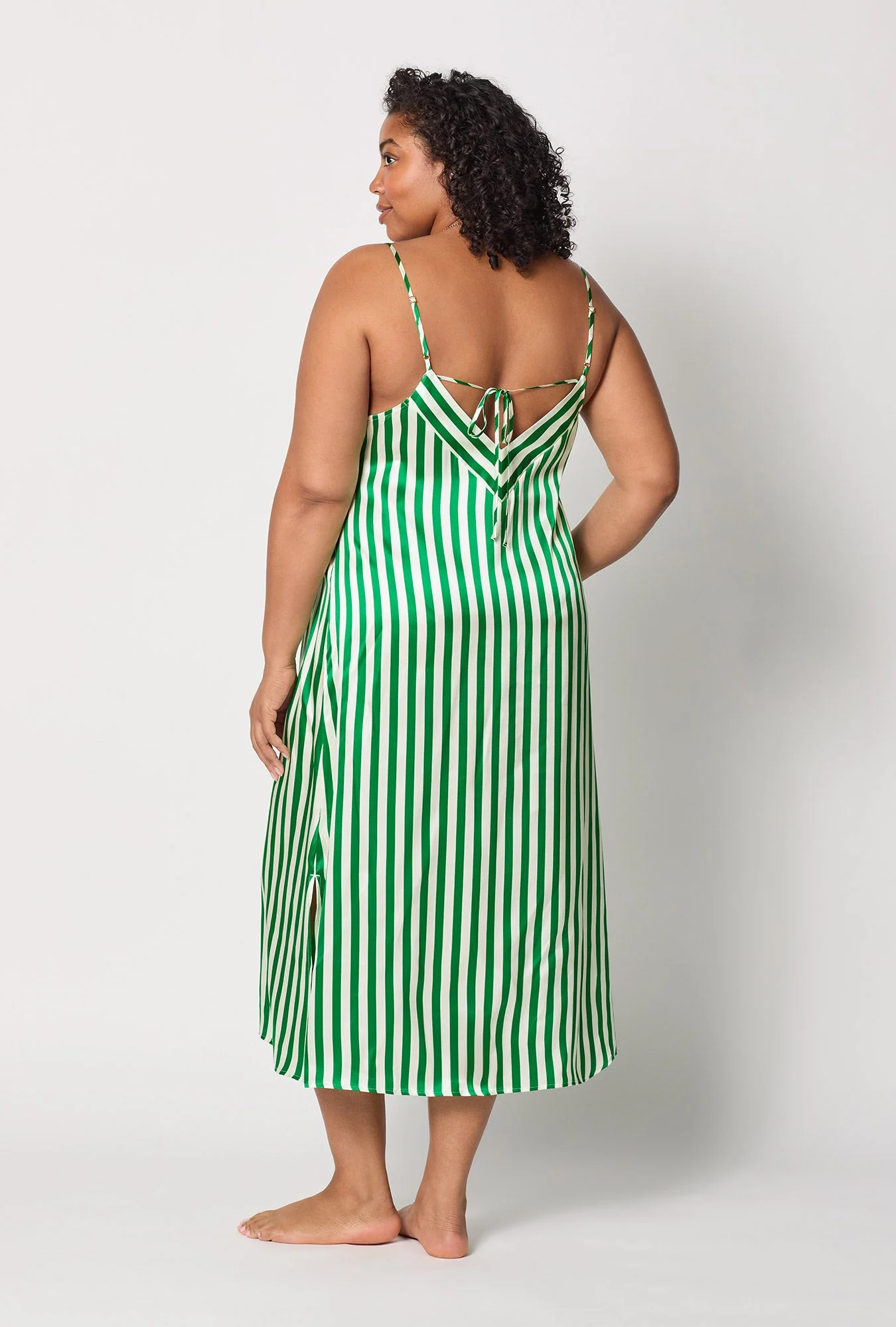 Salerno Stripe Woven Washable Silk Chemise - Image 6
