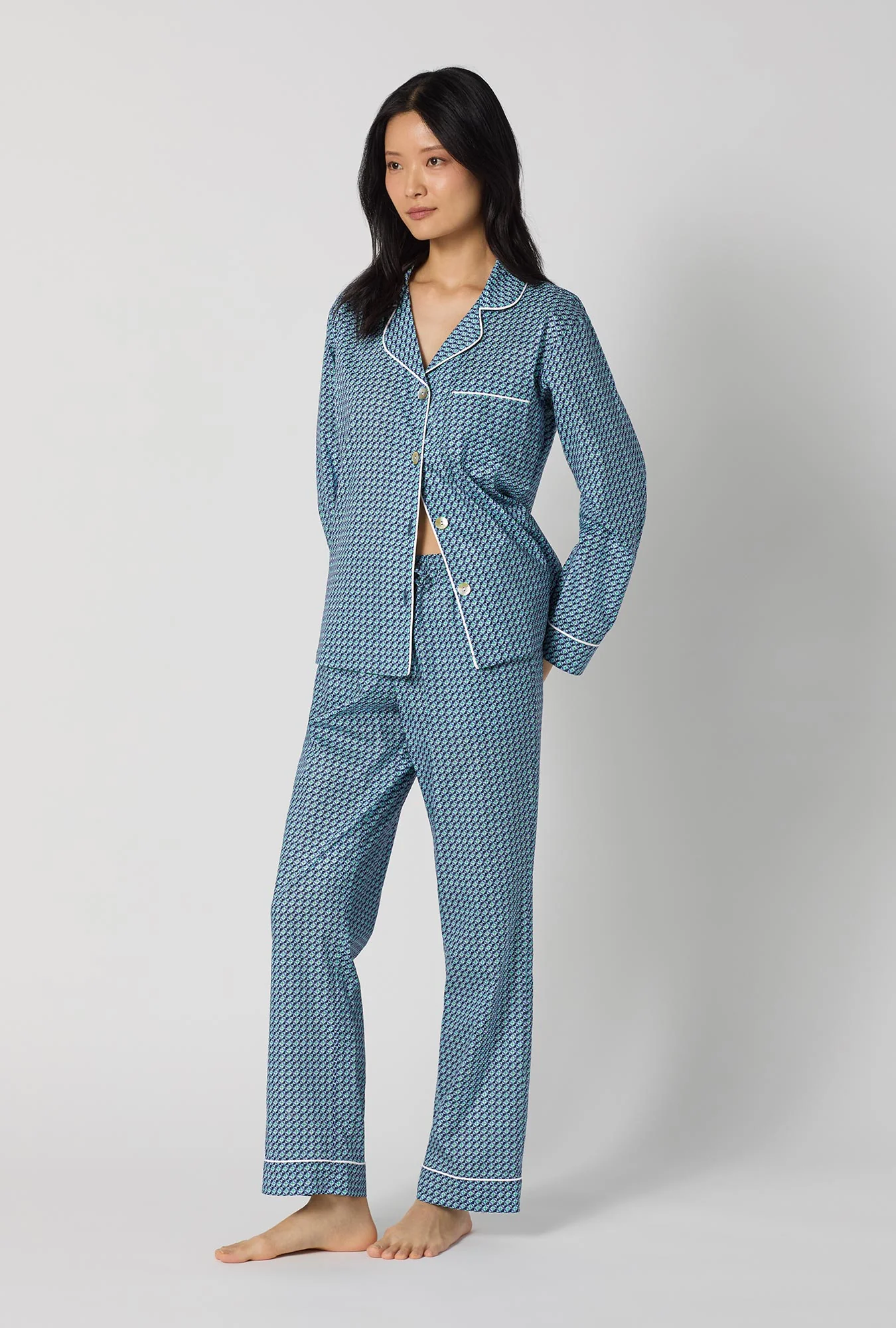 Sebastian Long Sleeve Classic Woven Tana Lawn® Pj Set Made With Liberty Fabrics - Image 3