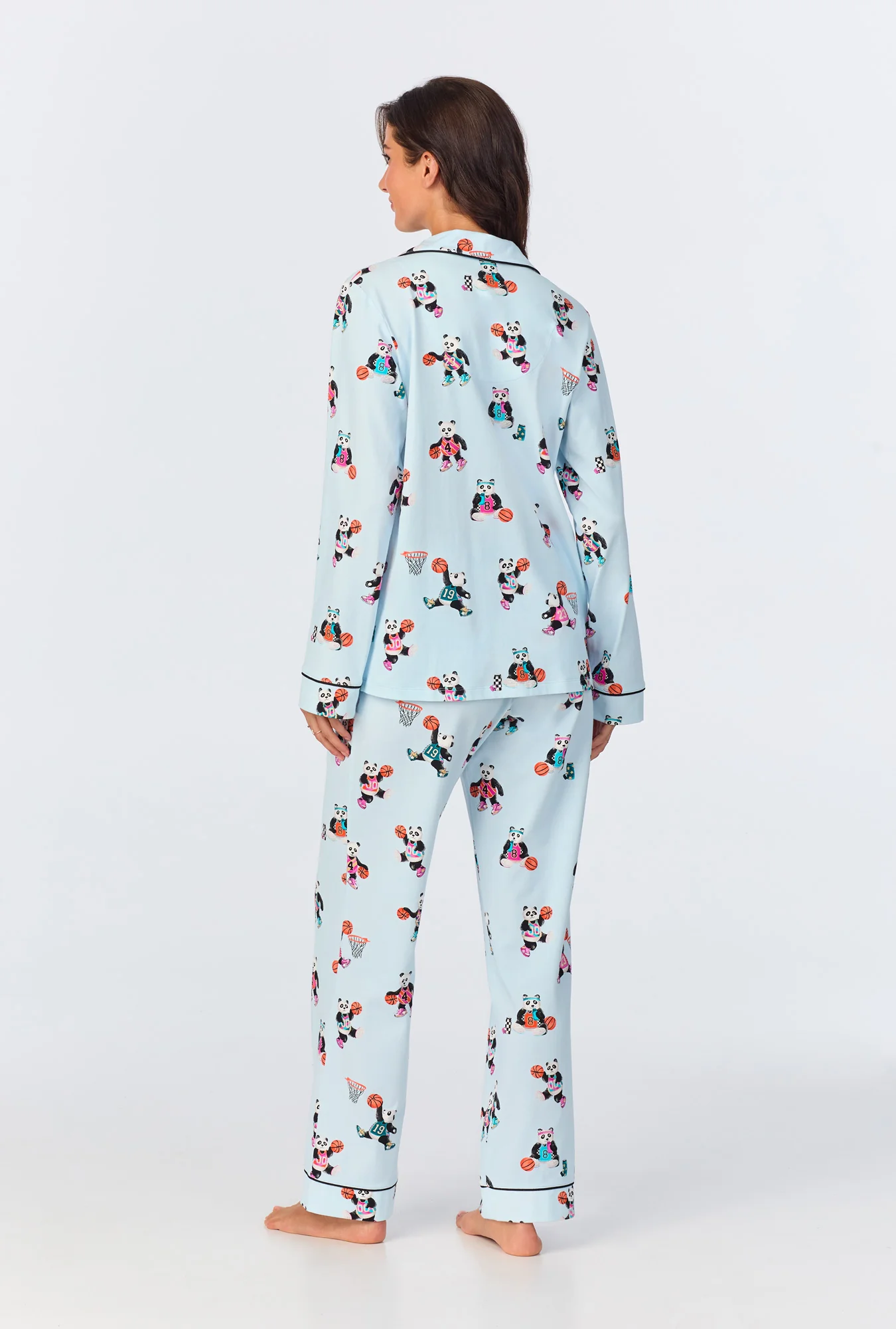 Bedhead x Bronwyn Newport Slam Dunk Long Sleeve Classic Stretch Jersey PJ Set - Image 4