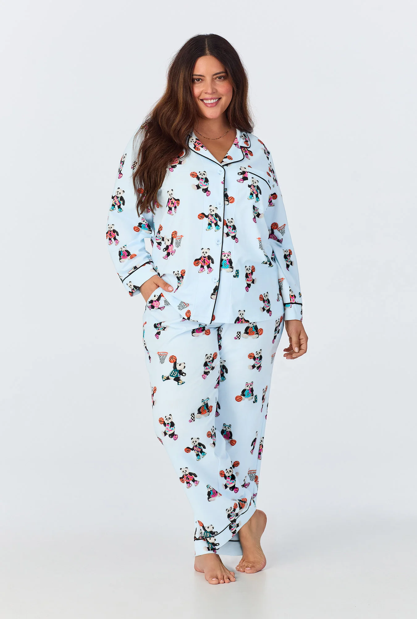 Bedhead x Bronwyn Newport Slam Dunk Long Sleeve Classic Stretch Jersey PJ Set - Image 5