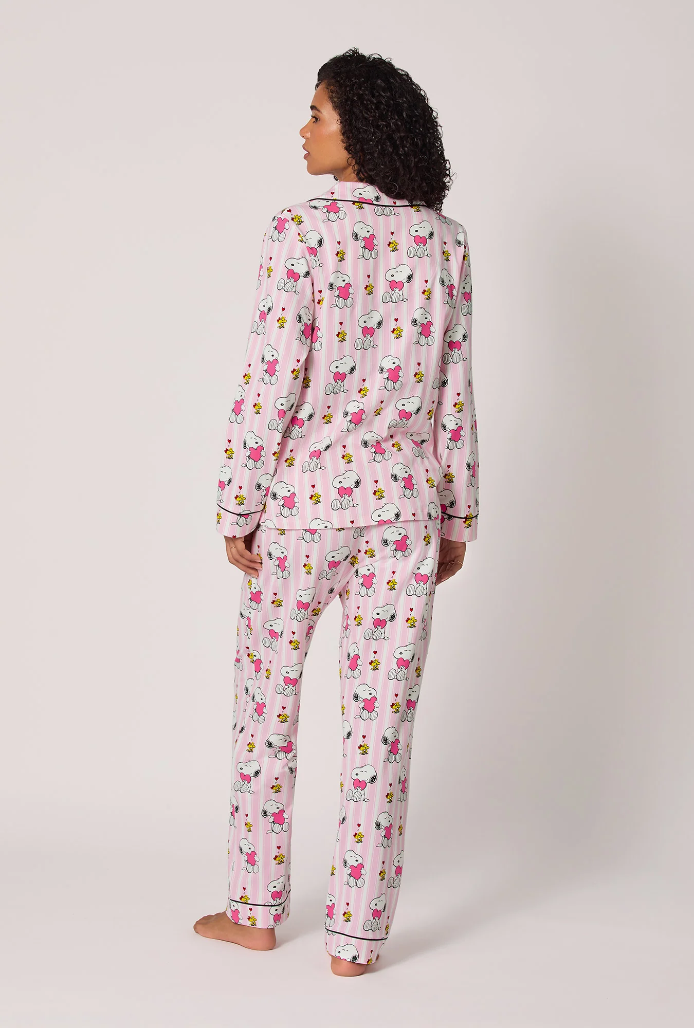 Snoopy's Valentine Long Sleeve Classic Stretch Jersey Pj Set - Image 3