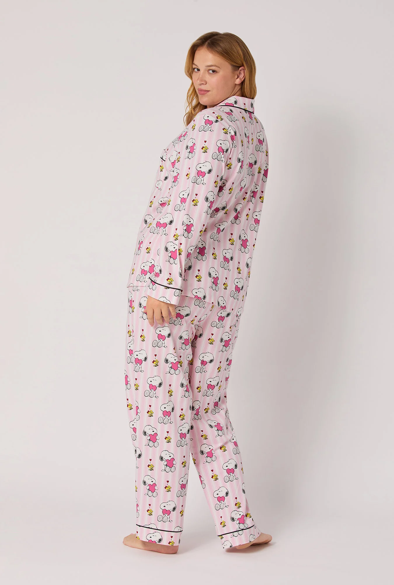 Snoopy's Valentine Long Sleeve Classic Stretch Jersey Pj Set - Image 5