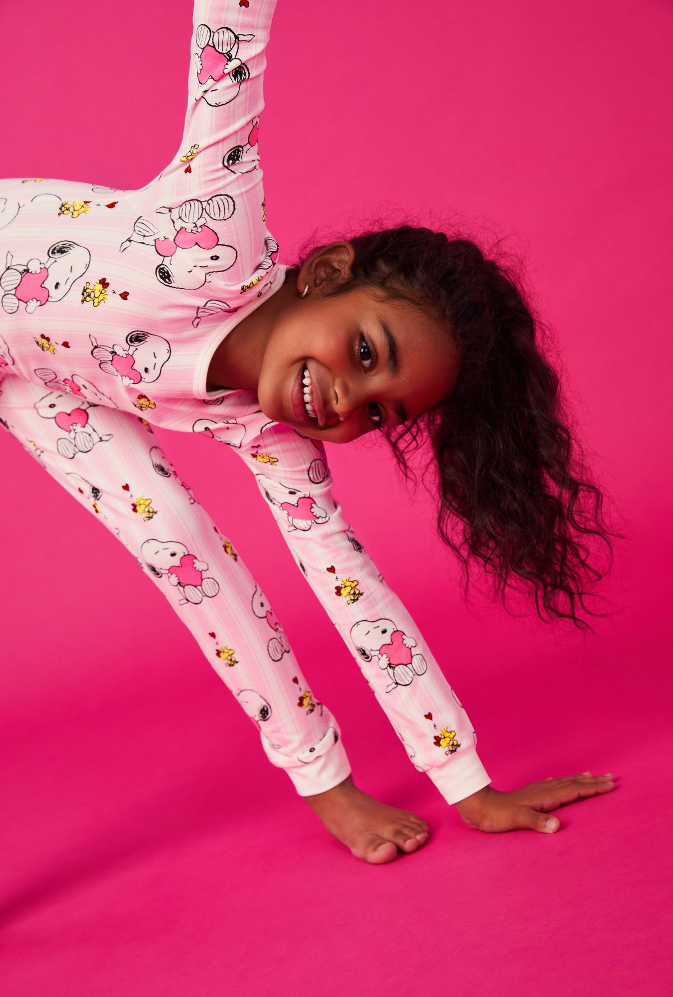 Snoopy's Valentine Long Sleeve Stretch Jersey Kids Pj Set - Image 2