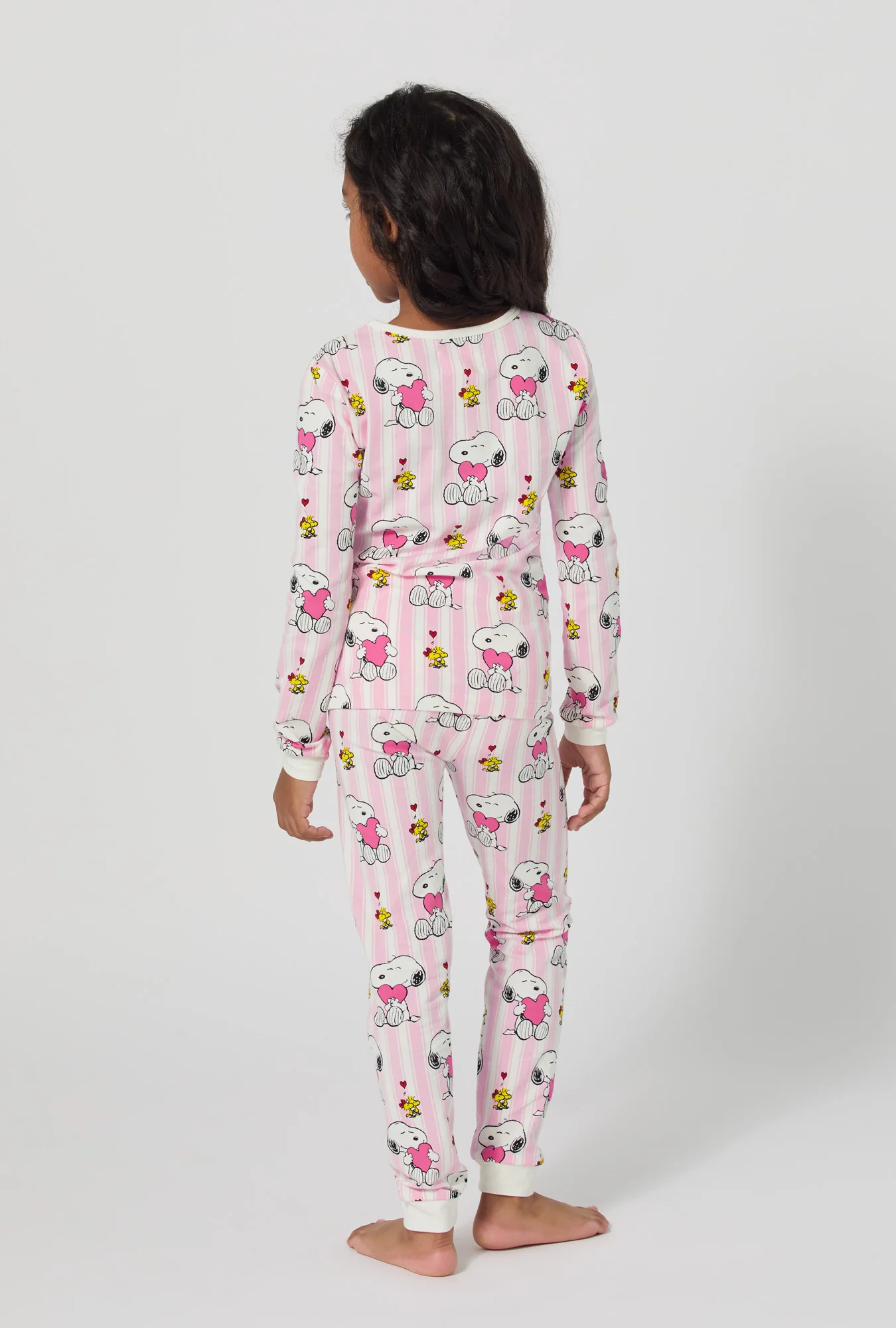 Snoopy's Valentine Long Sleeve Stretch Jersey Kids Pj Set - Image 4