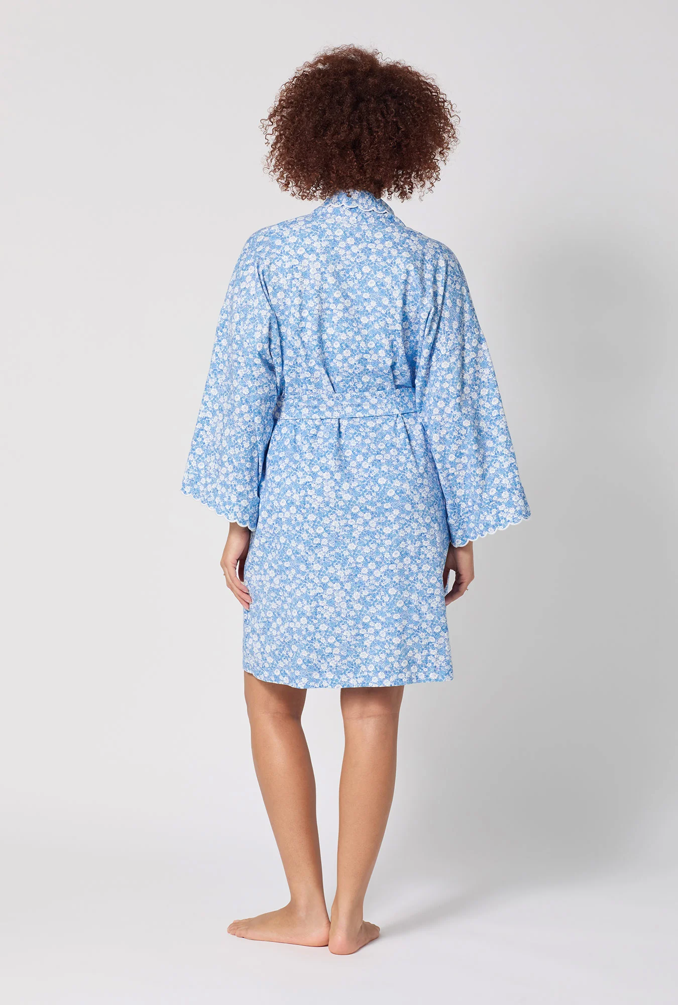 Something Blue Banded Collar Stretch Jersey Robe - Image 4