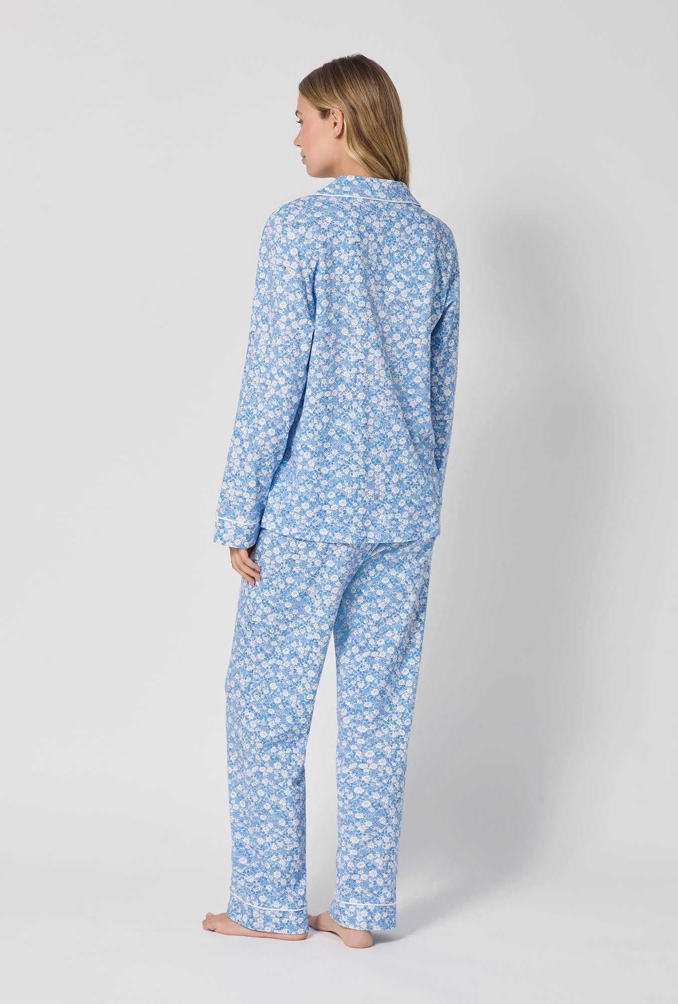 Something Blue Long Sleeve Classic Stretch Jersey Pj Set - Image 4