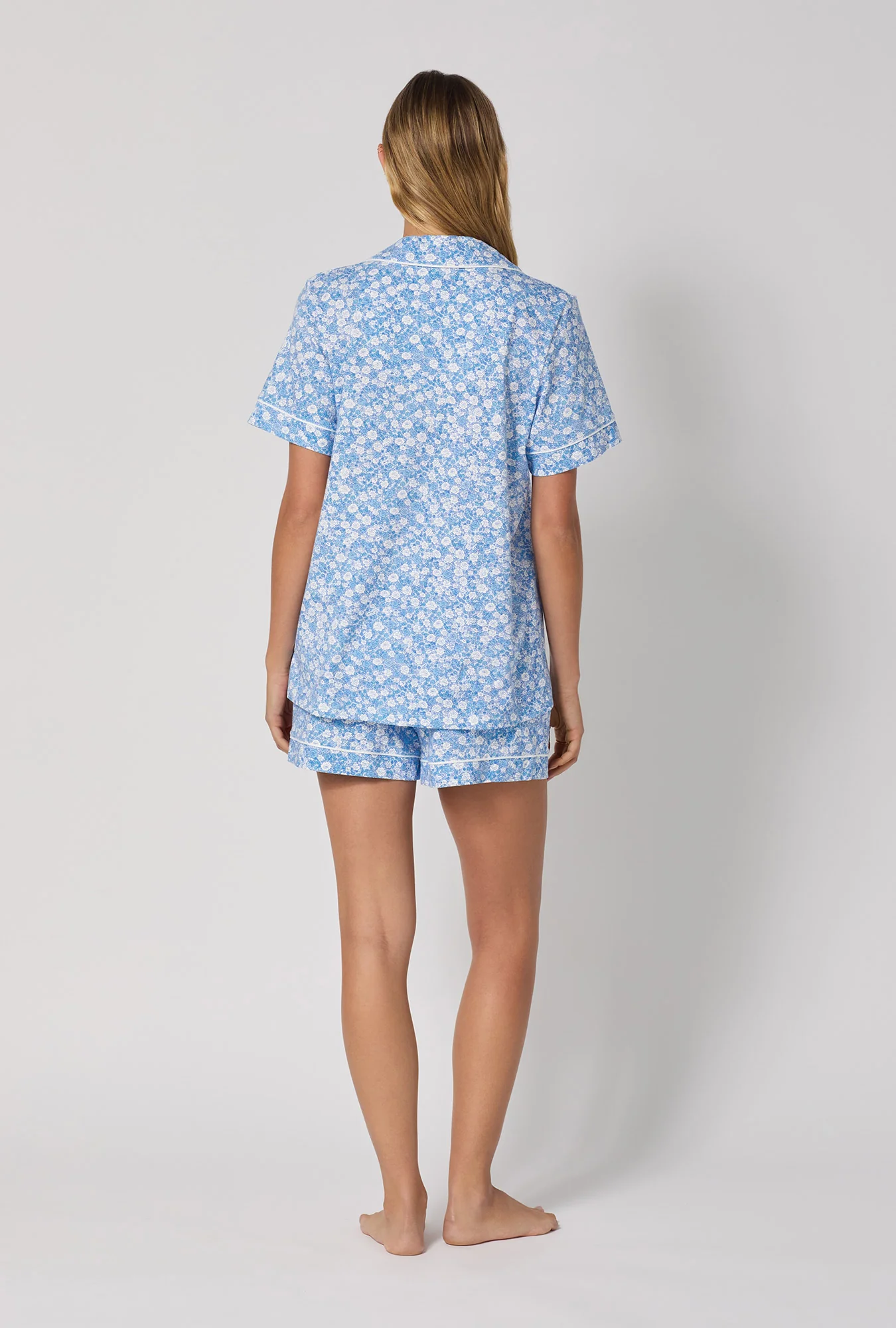 Something Blue Short Sleeve Classic Shorty Stretch Jersey Pj Set - Image 3