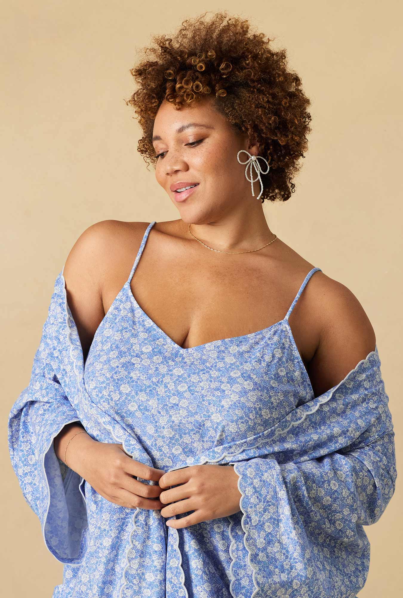 Something Blue Stretch Jersey Chemise
