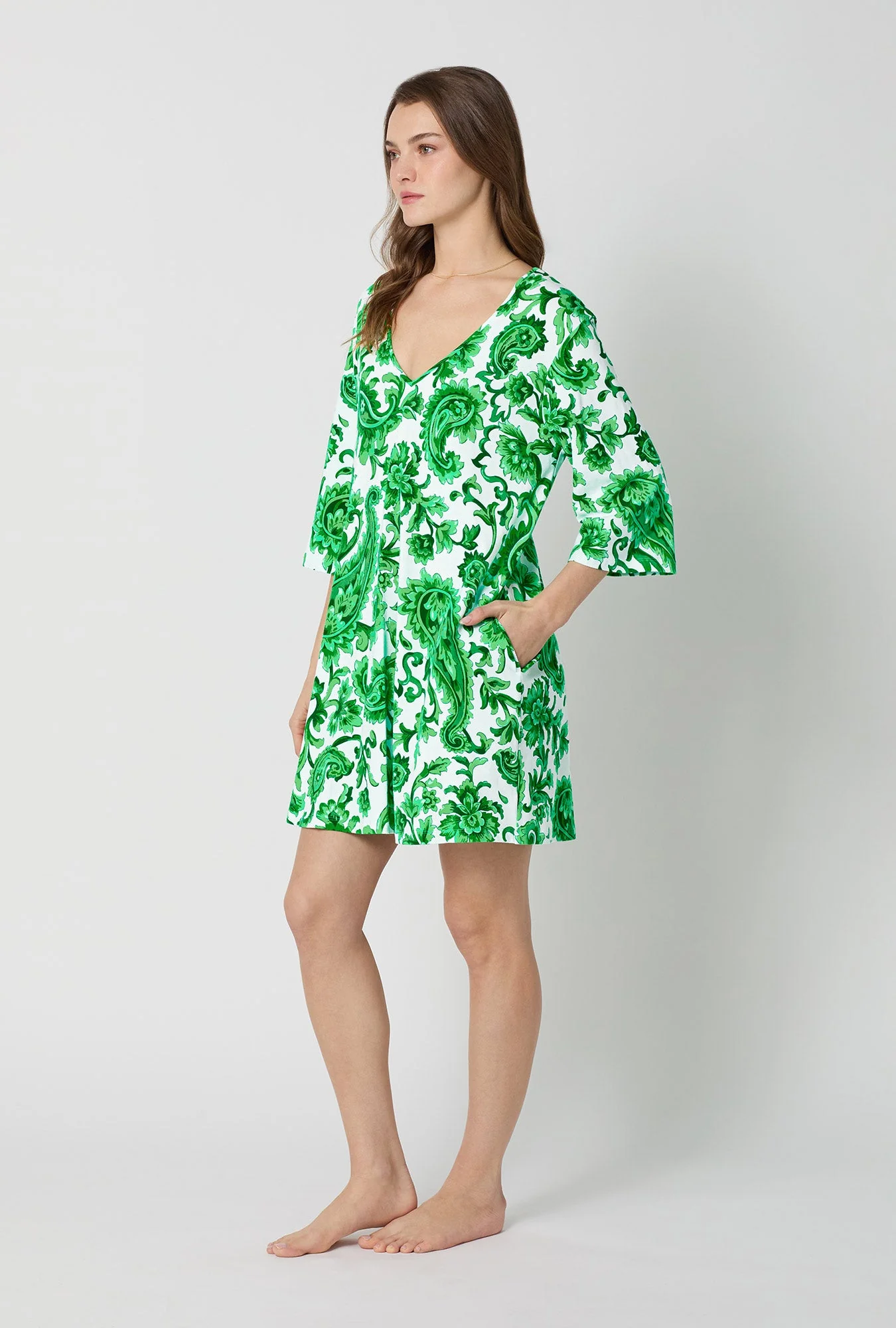 Sorrento Verde Stretch Jersey Sleep Dress - Image 4