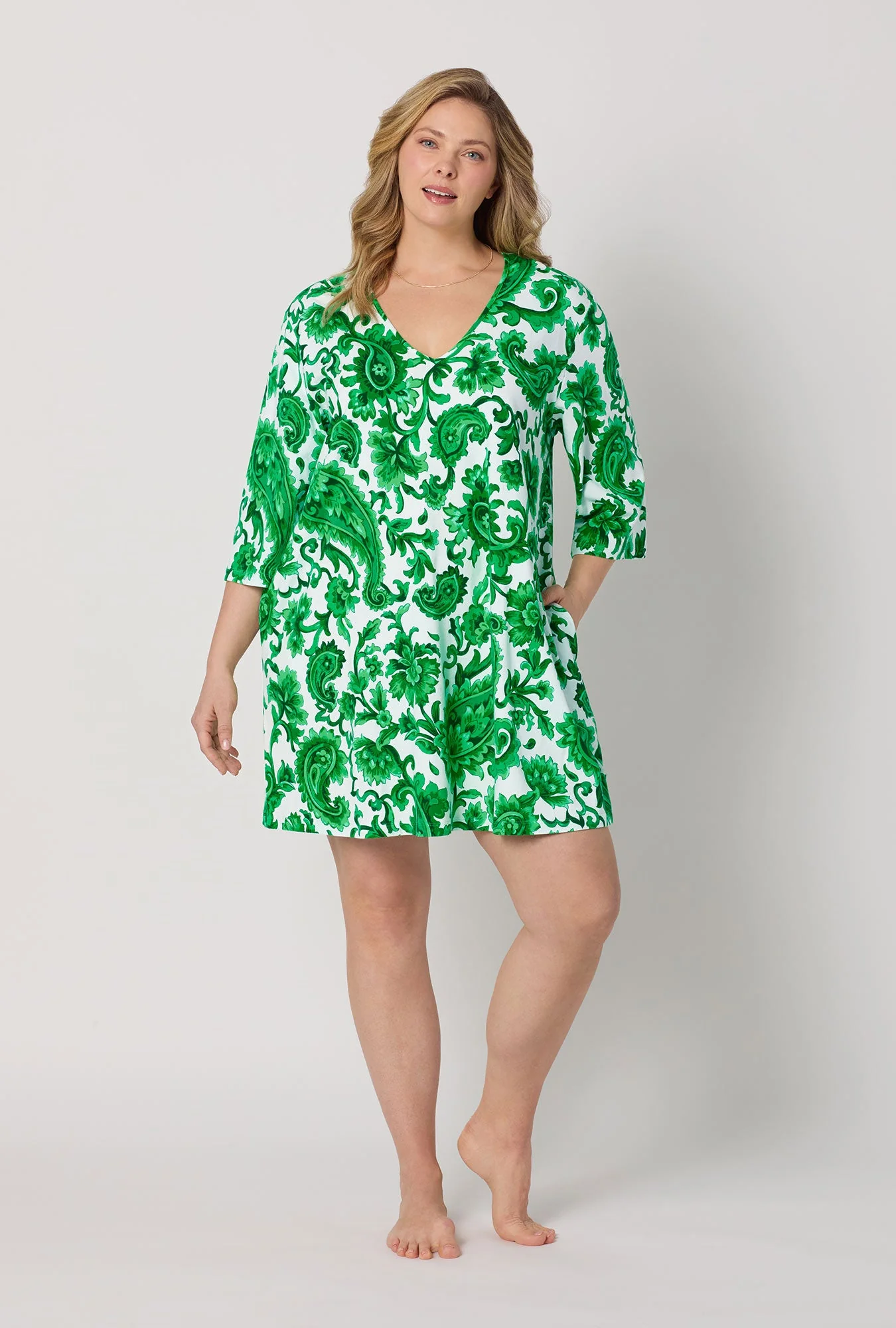 Sorrento Verde Stretch Jersey Sleep Dress - Image 5