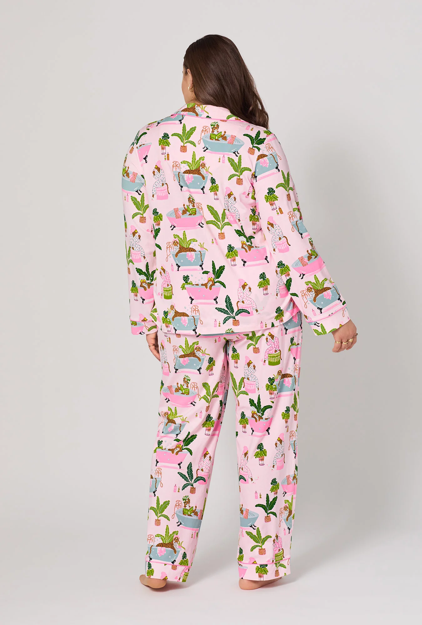 Spa Day Long Sleeve Classic Stretch Jersey Pj Set - Image 6