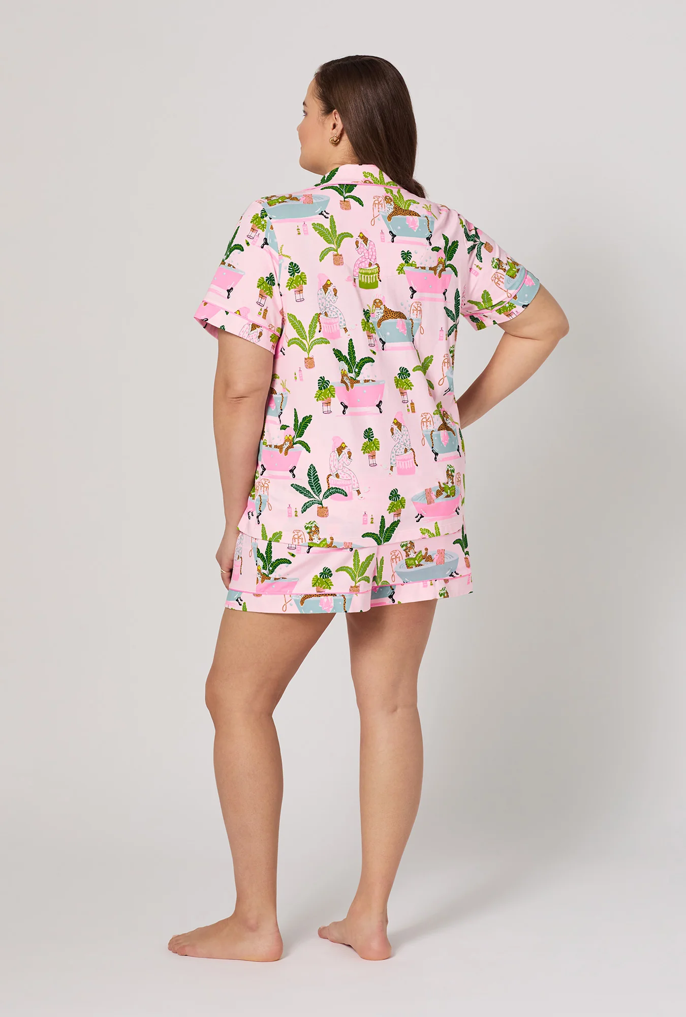 Spa Day Short Sleeve Classic Shorty Stretch Jersey Pj Set - Image 6
