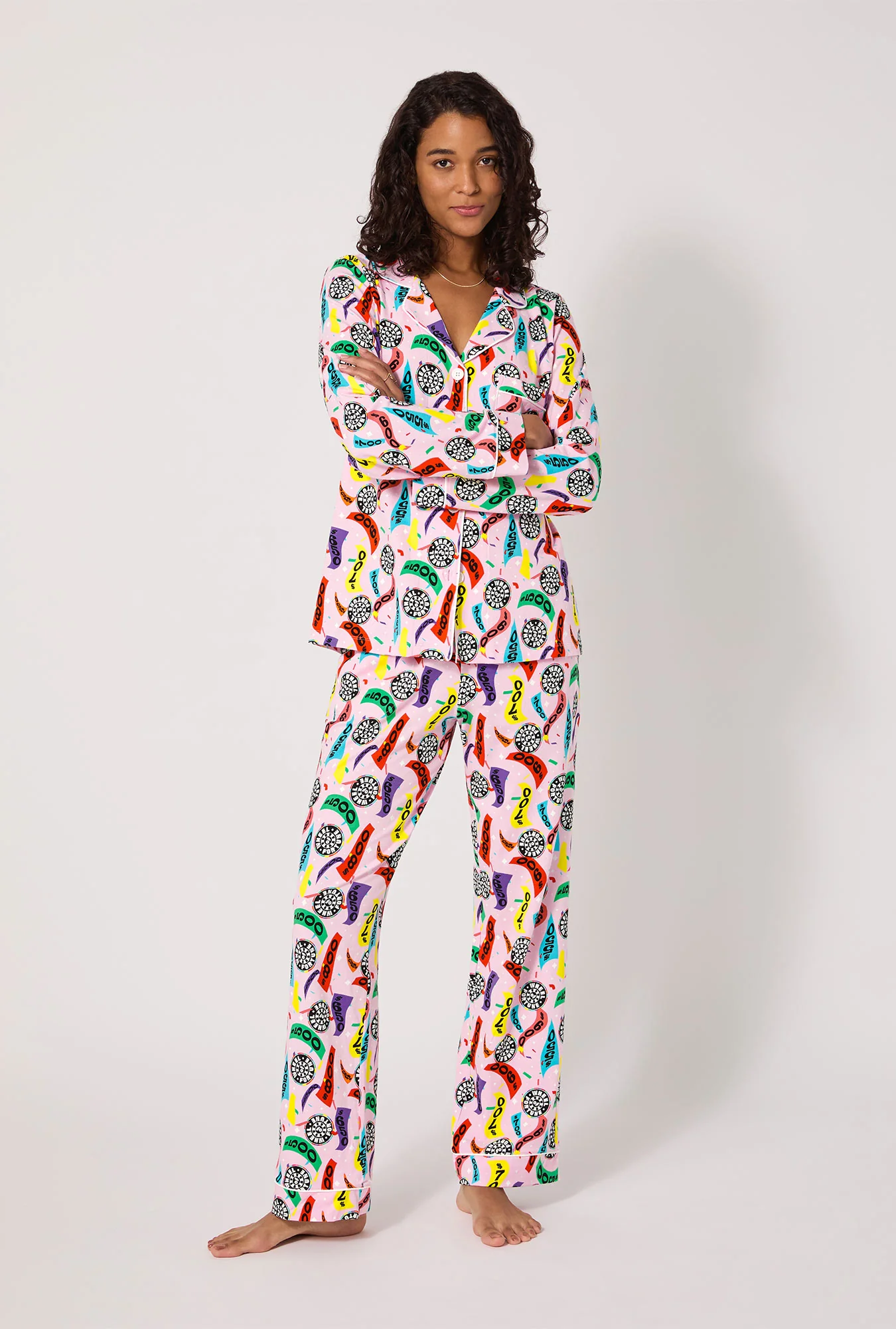 Spin To Win Long Sleeve Classic Stretch Jersey Pj Set
