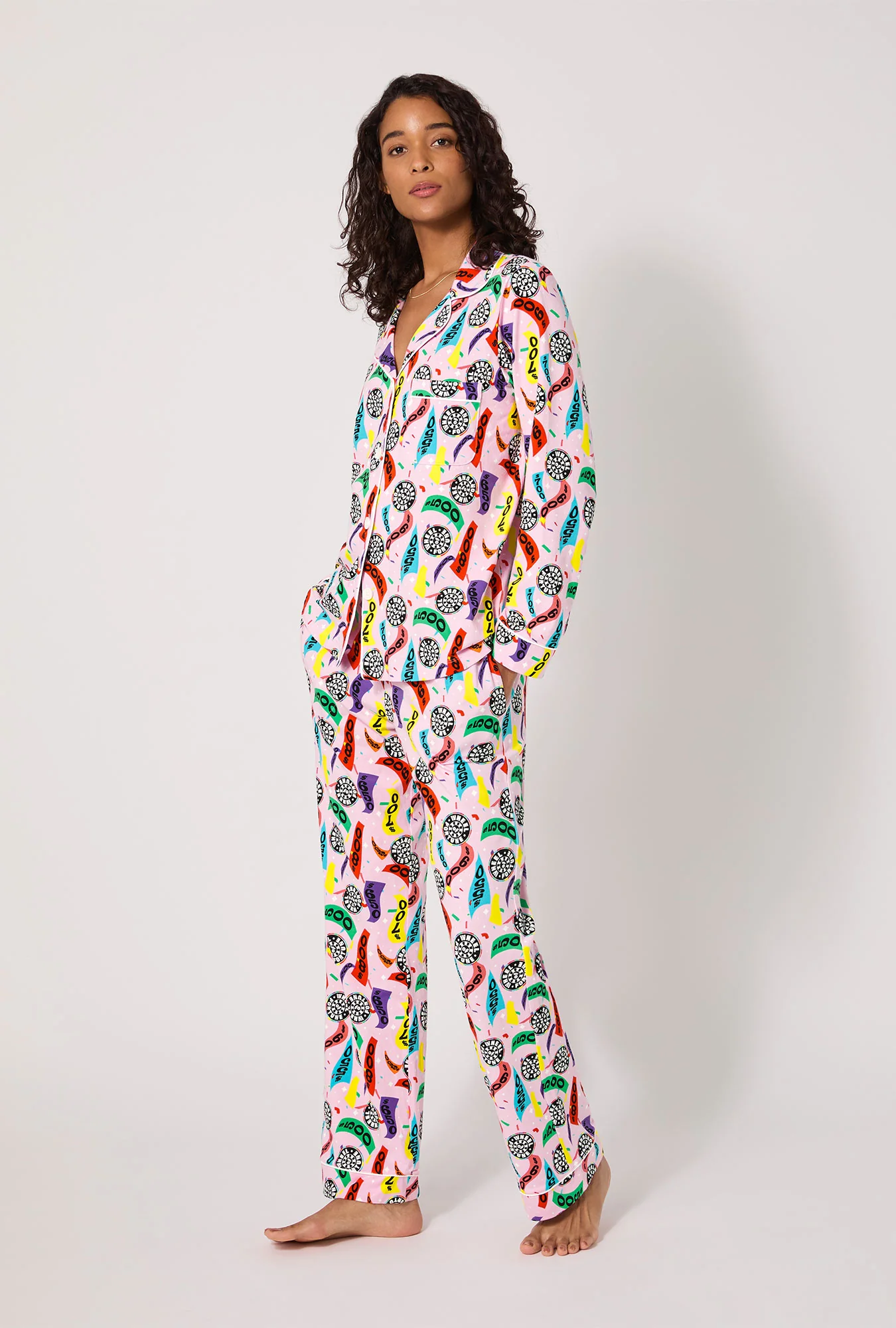 Spin To Win Long Sleeve Classic Stretch Jersey Pj Set - Image 2